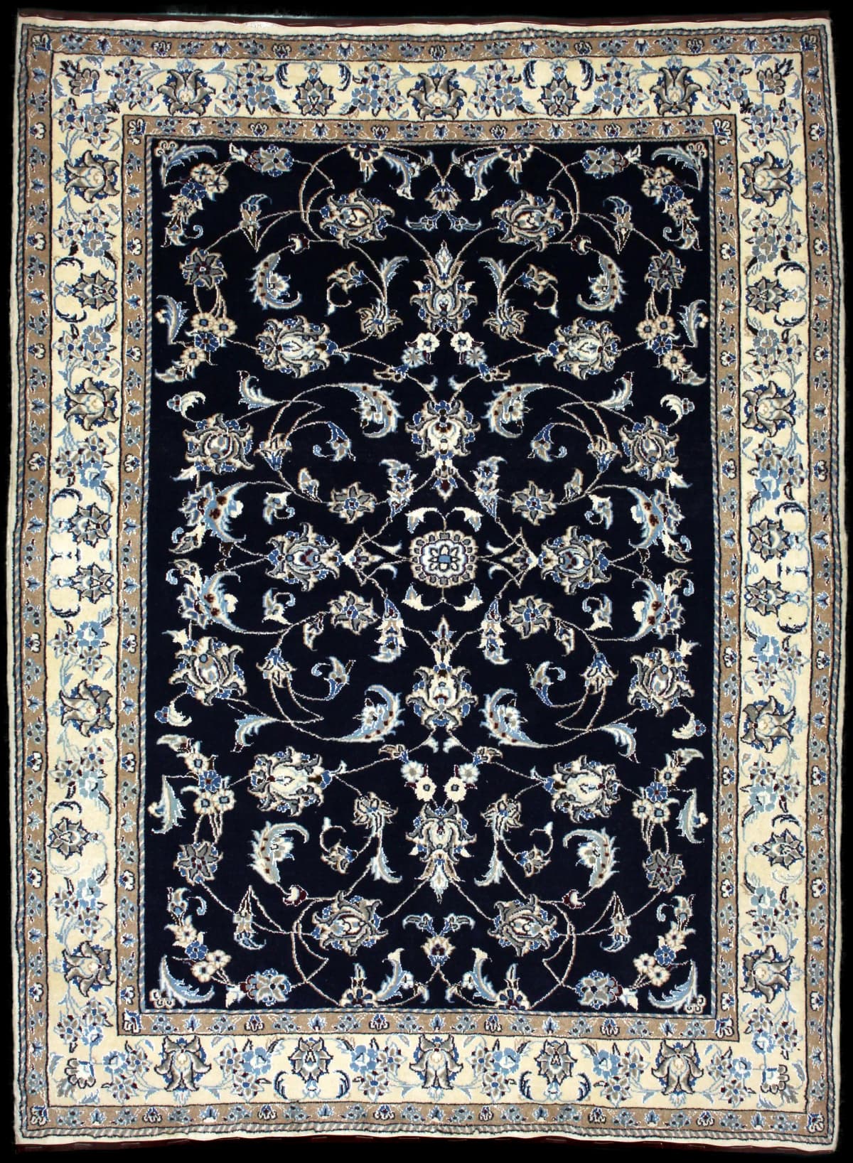 Persian rug of Nain style in dimensions 234 centimeters length by 168 centimeters width with mainly blue colors