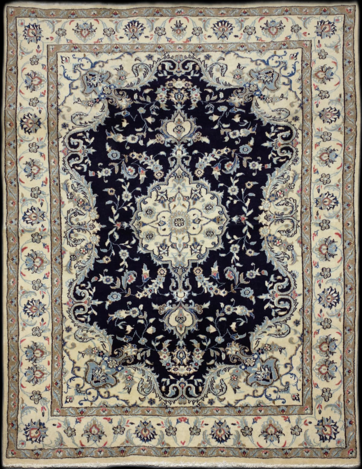 Persian rug in dimensions 226 centimeters length by 165 centimeters width with mainly beige colors