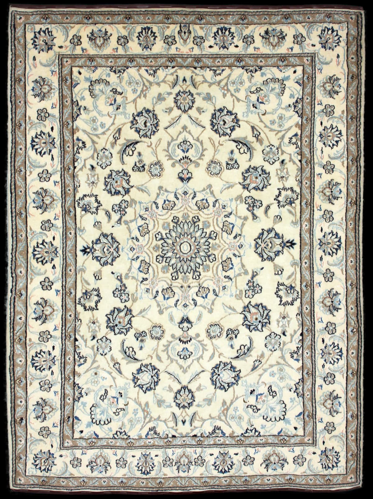 Persian rug of Nain style in dimensions 230 centimeters length by 162 centimeters width with mainly beige colors