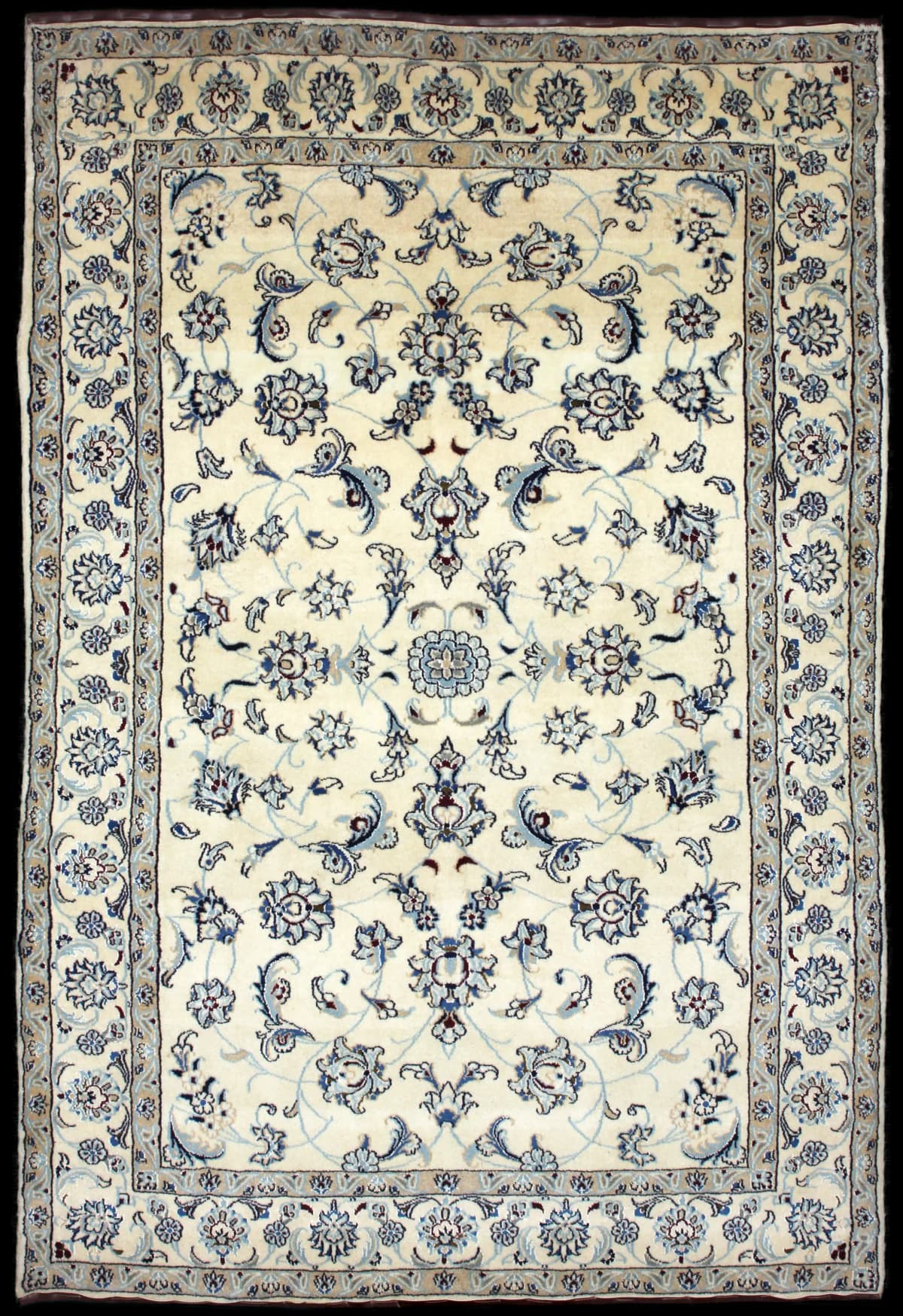 Persian rug of Nain style in dimensions 240 centimeters length by 162 centimeters width with mainly beige colors