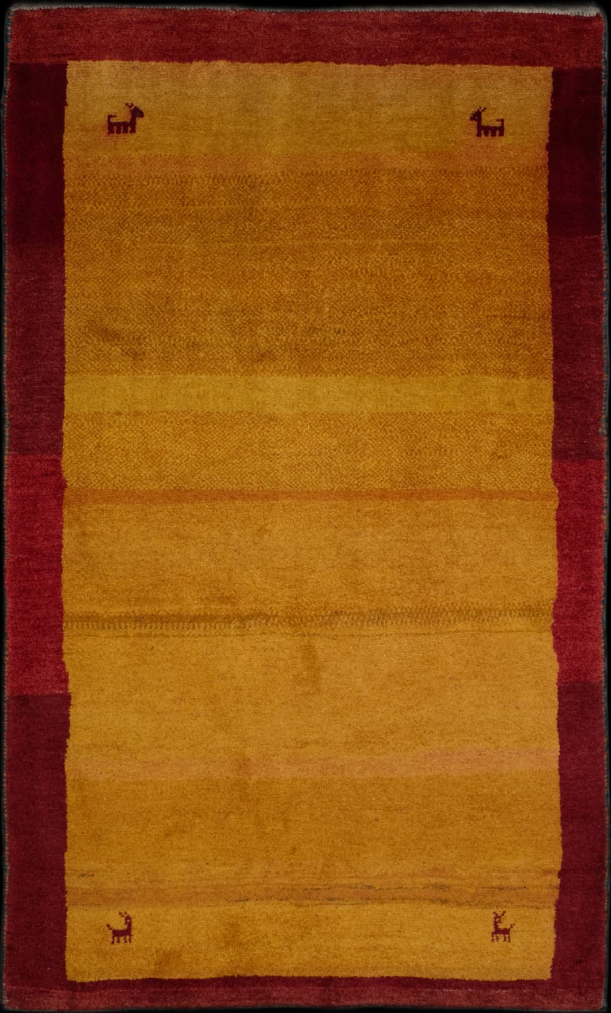 Persian rug in dimensions 229 centimeters length by 130 centimeters width with mainly orange colors