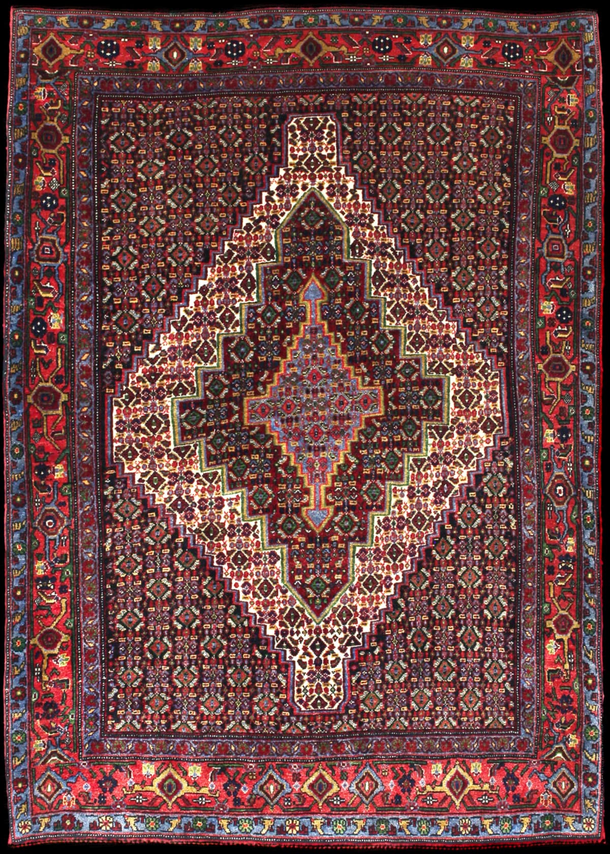 Persian rug of Sanandaj style in dimensions 182 centimeters length by 130 centimeters width with mainly colorful colors
