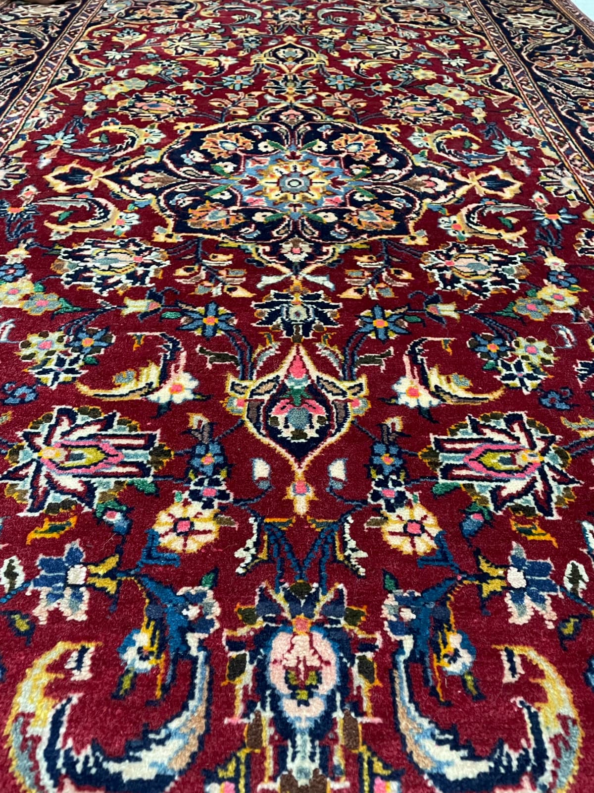 Perserteppich Bijar, orientalisch, 106x174 cm, überwiegend in Rot — Nahaufnahme der Textur