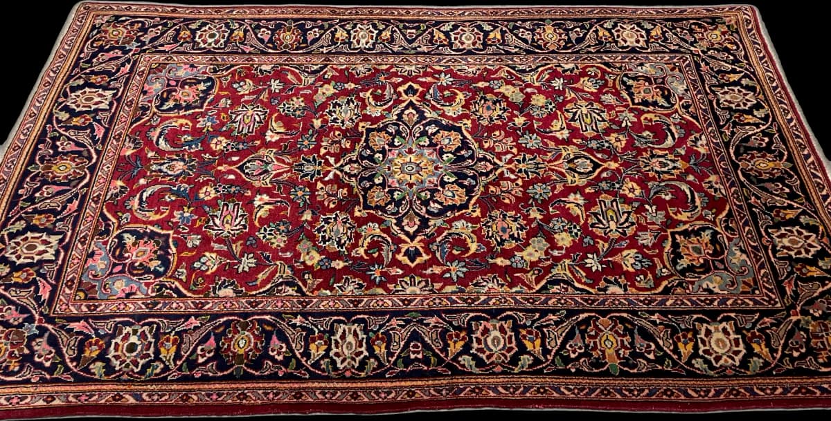 Perserteppich Bijar, orientalisch, 106x174 cm, überwiegend in Rot — Perspektive