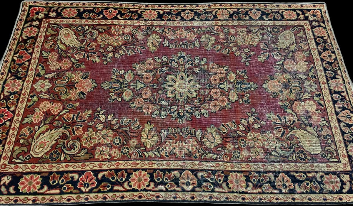 Perserteppich Moshkabad, orientalisch, 124x198 cm, überwiegend in Lila — Perspektive