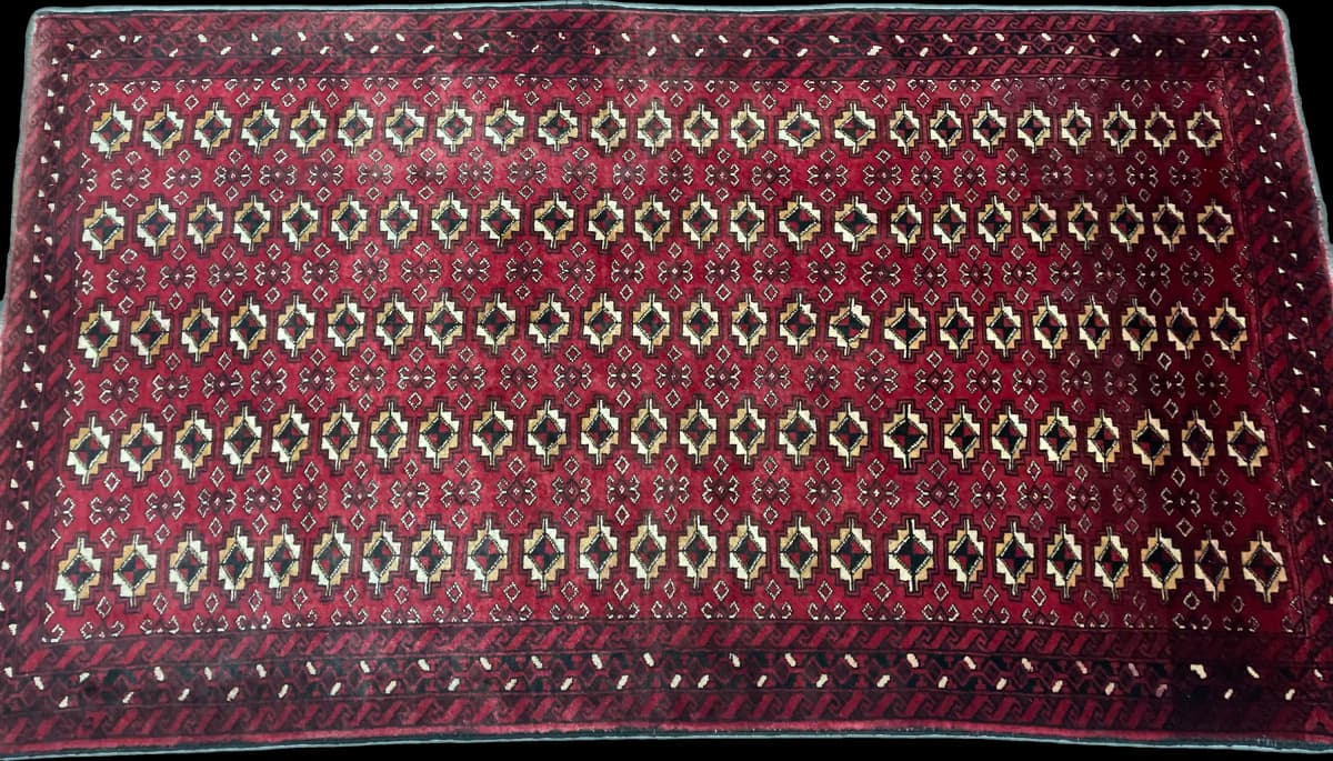 Perserteppich Belutsch, orientalisch, 116x204 cm, überwiegend in Rot — Perspektive