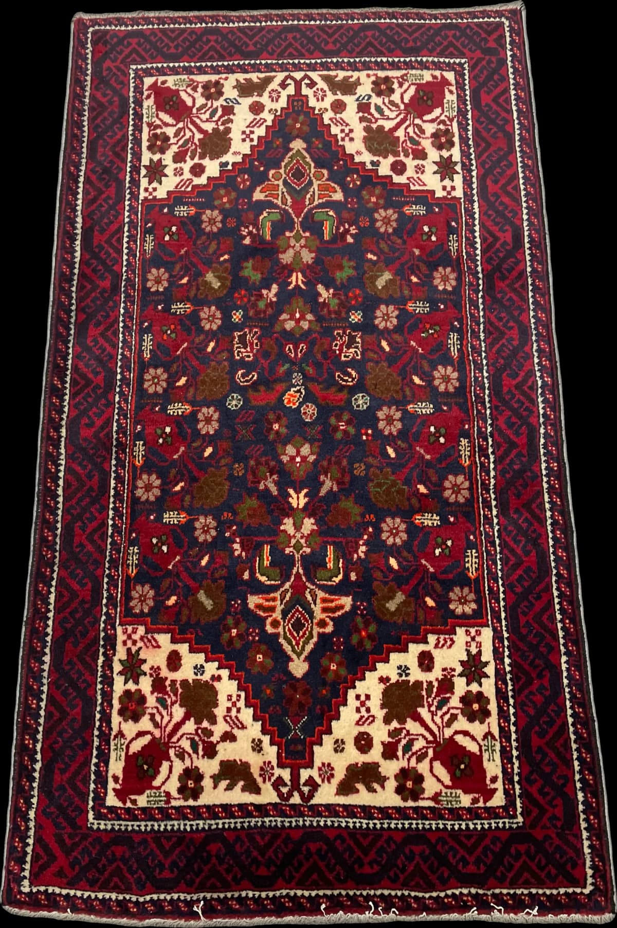 Perserteppich Belutsch, orientalisch, 104x190 cm, überwiegend in Rot — Perspektive