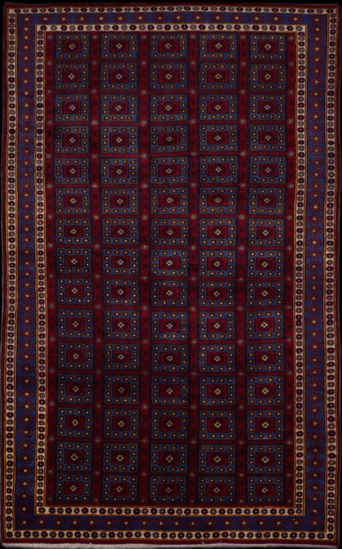 Persian rug in dimensions 250 centimeters length by 140 centimeters width with mainly red and blue colors