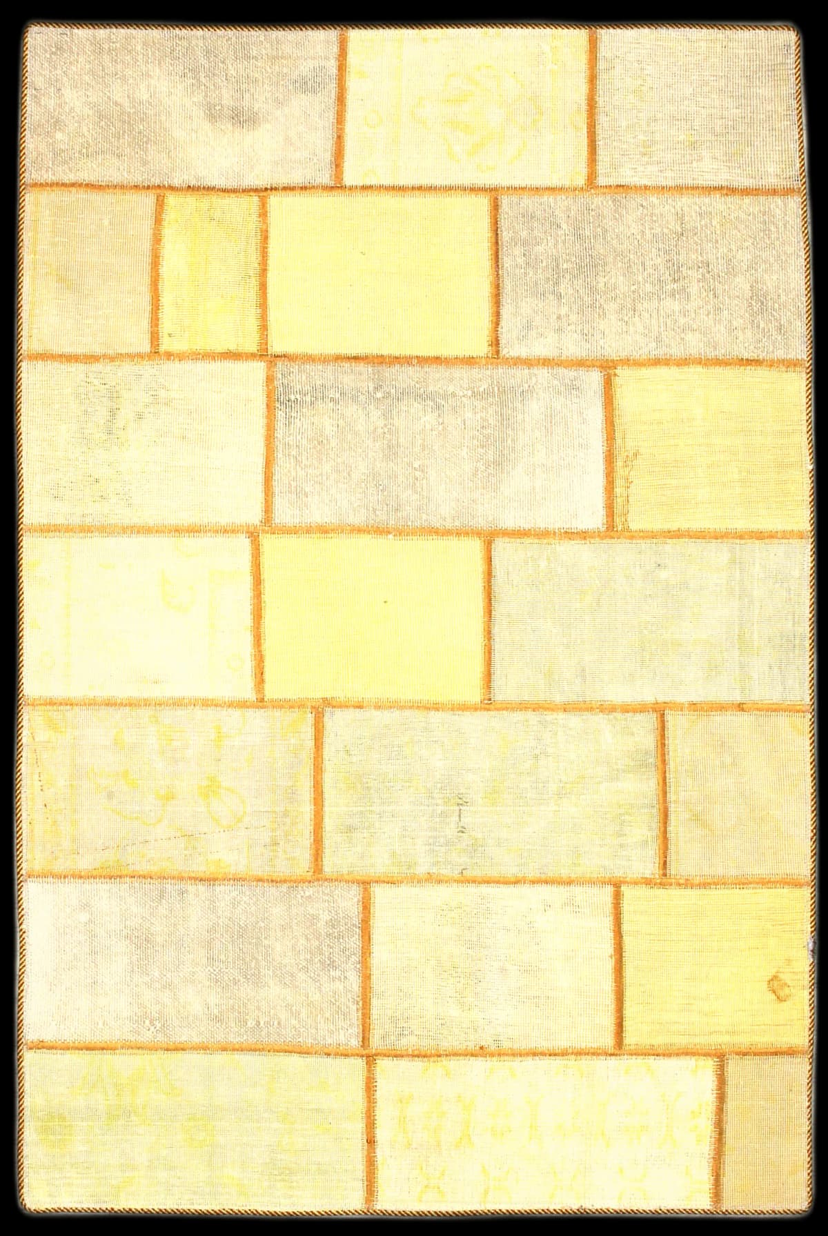 Persian rug of Patchwork style in dimensions 172 centimeters length by 117 centimeters width with mainly yellow colors