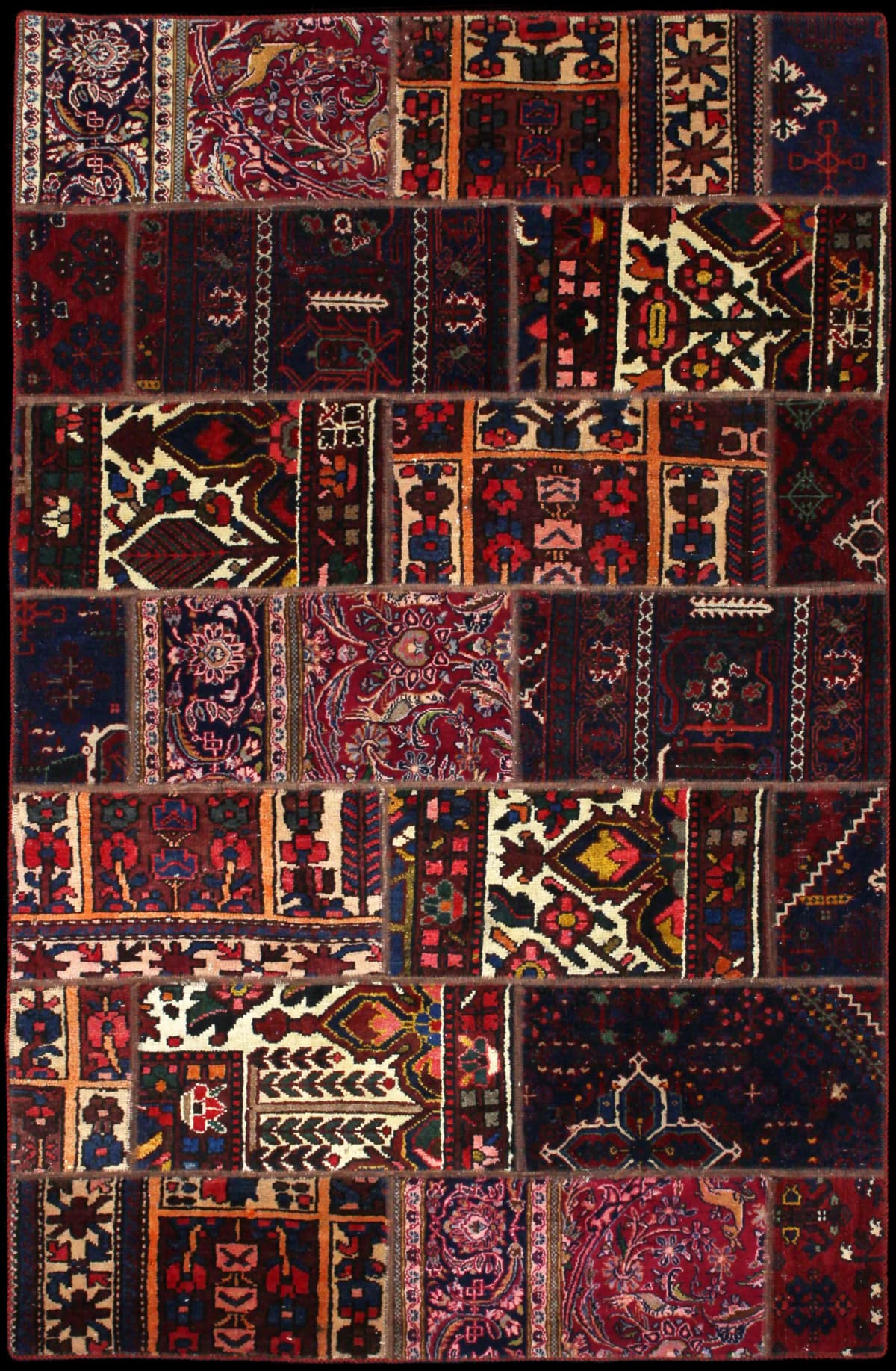 Persian rug of Patchwork style in dimensions 210 centimeters length by 139 centimeters width