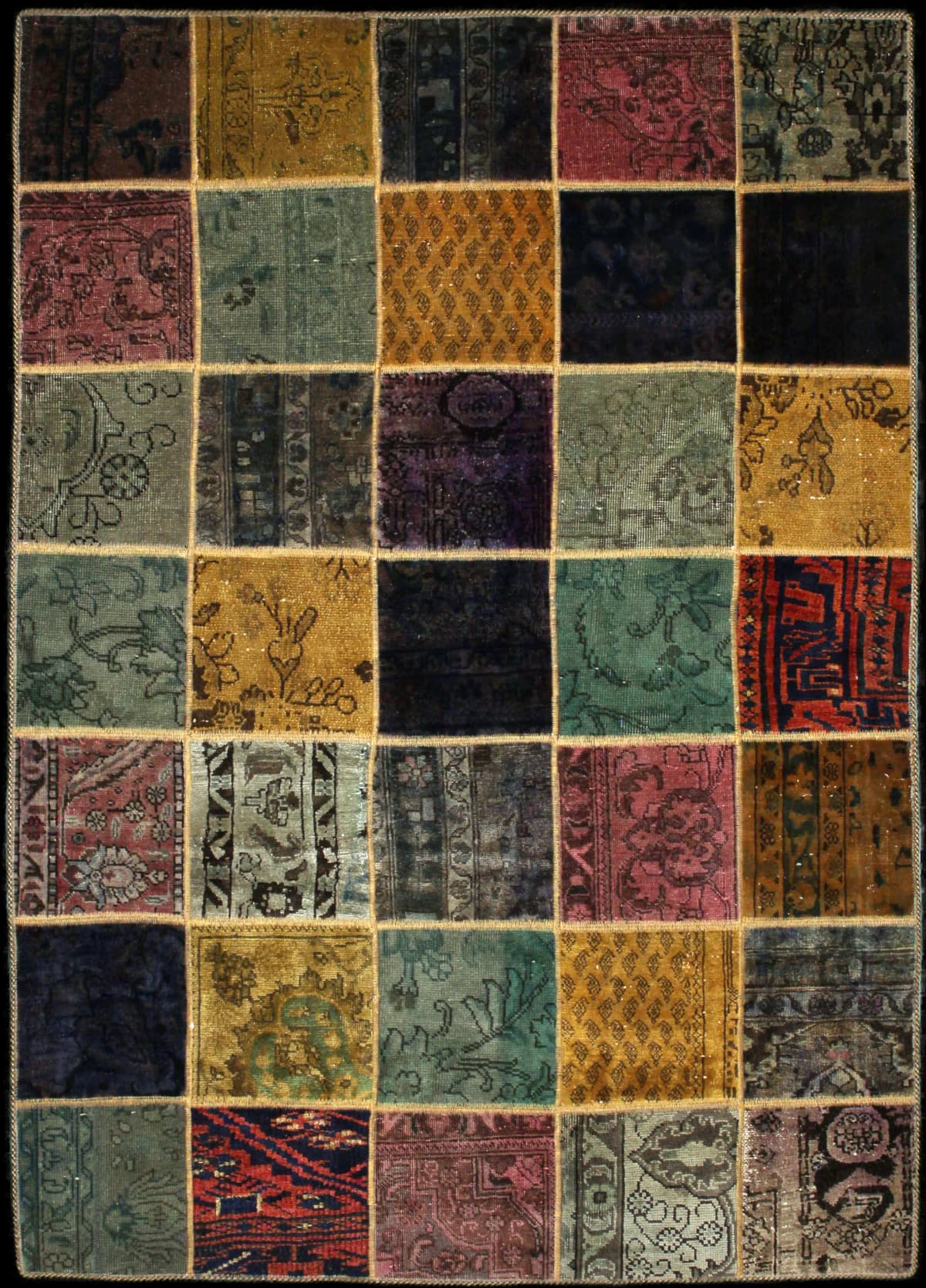 Persian rug of Patchwork style in dimensions 212 centimeters length by 152 centimeters width
