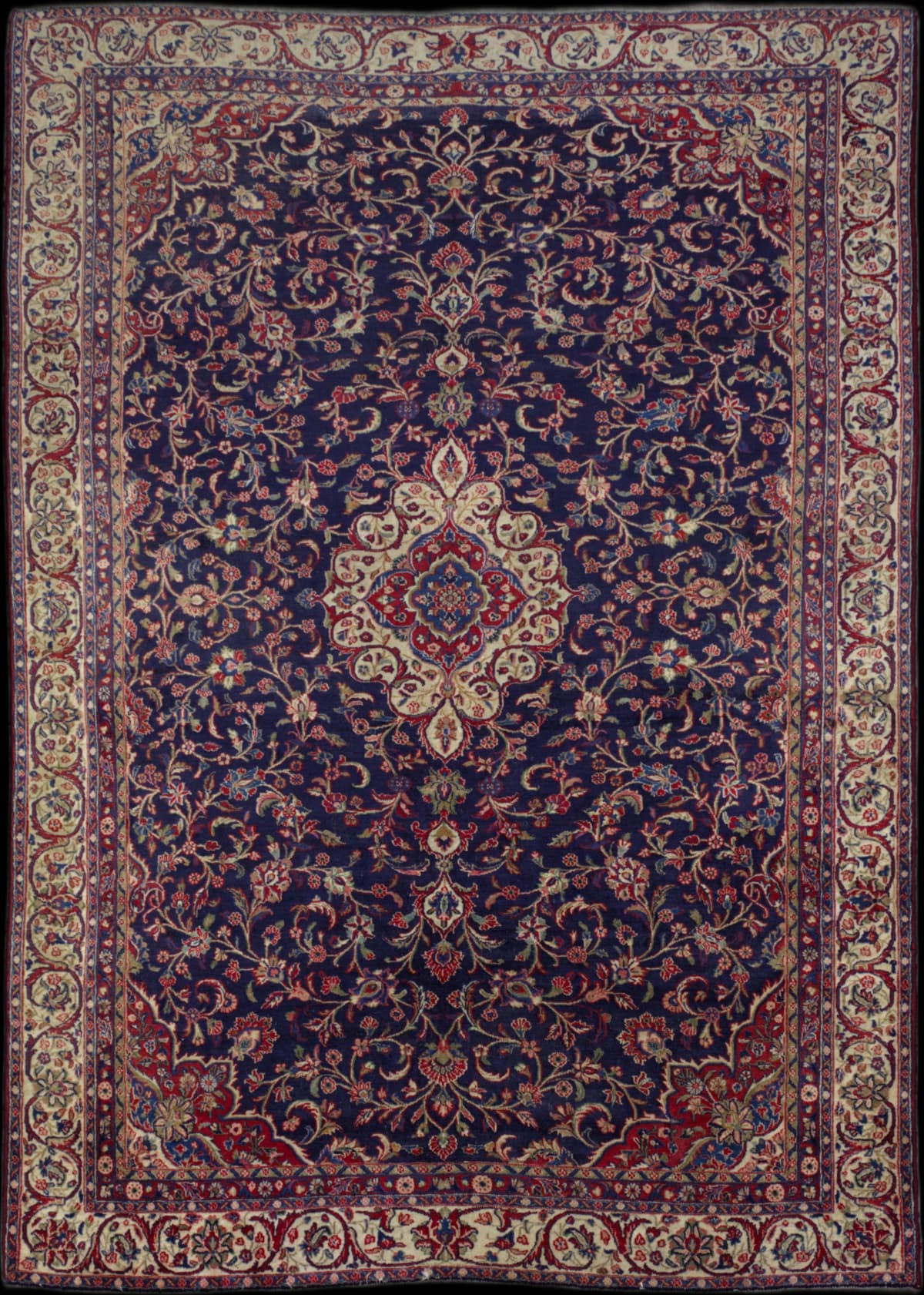 Persian rug in dimensions 300 centimeters length by 190 centimeters width with mainly blue colors