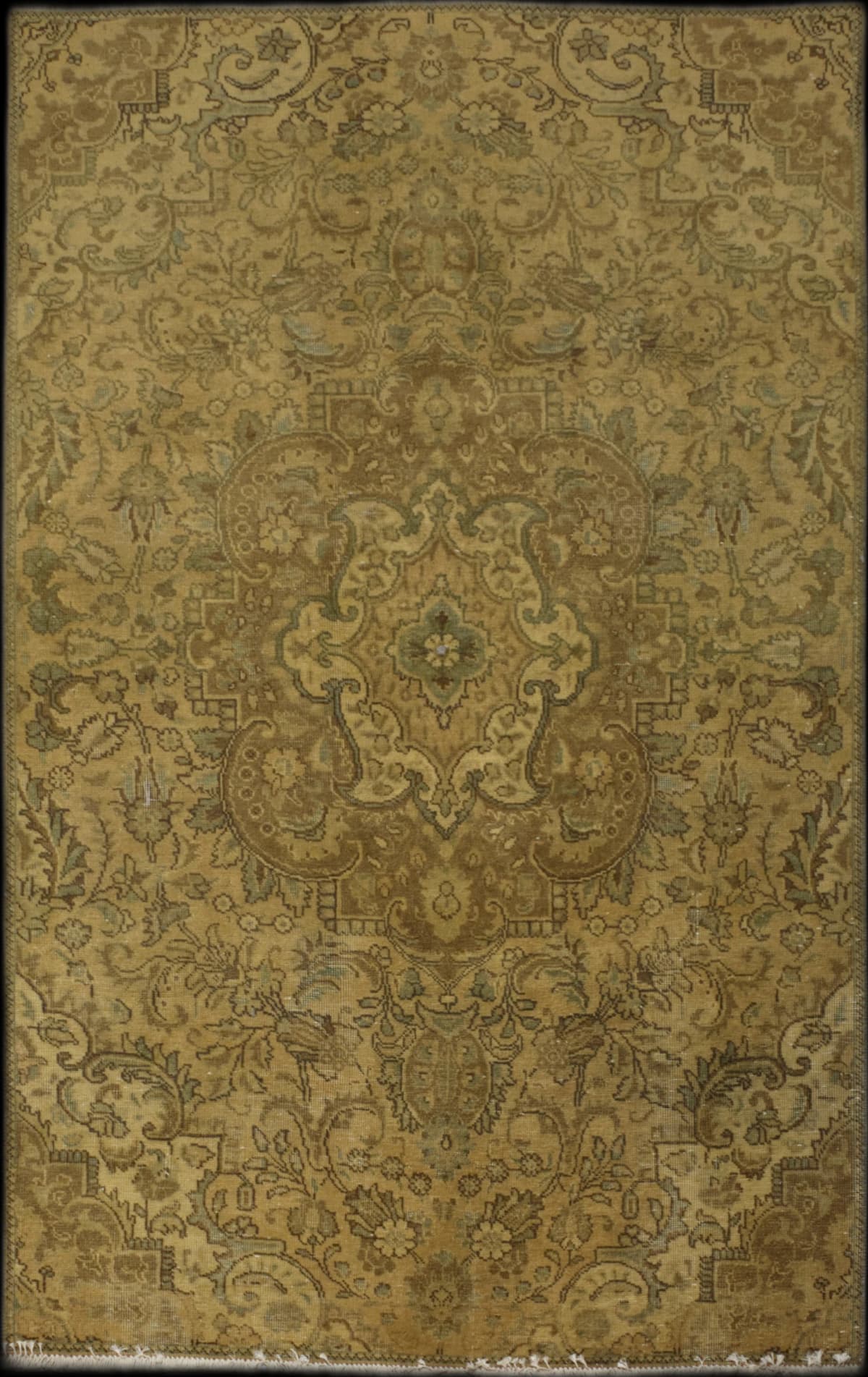 Persian rug in dimensions 232 centimeters length by 134 centimeters width with mainly yellow colors