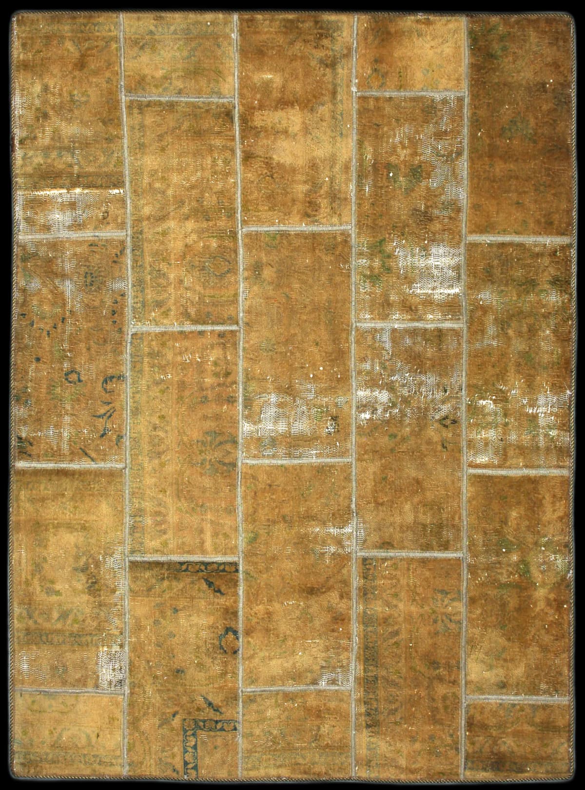 Persian rug of Patchwork style in dimensions 202 centimeters length by 150 centimeters width with mainly yellow colors
