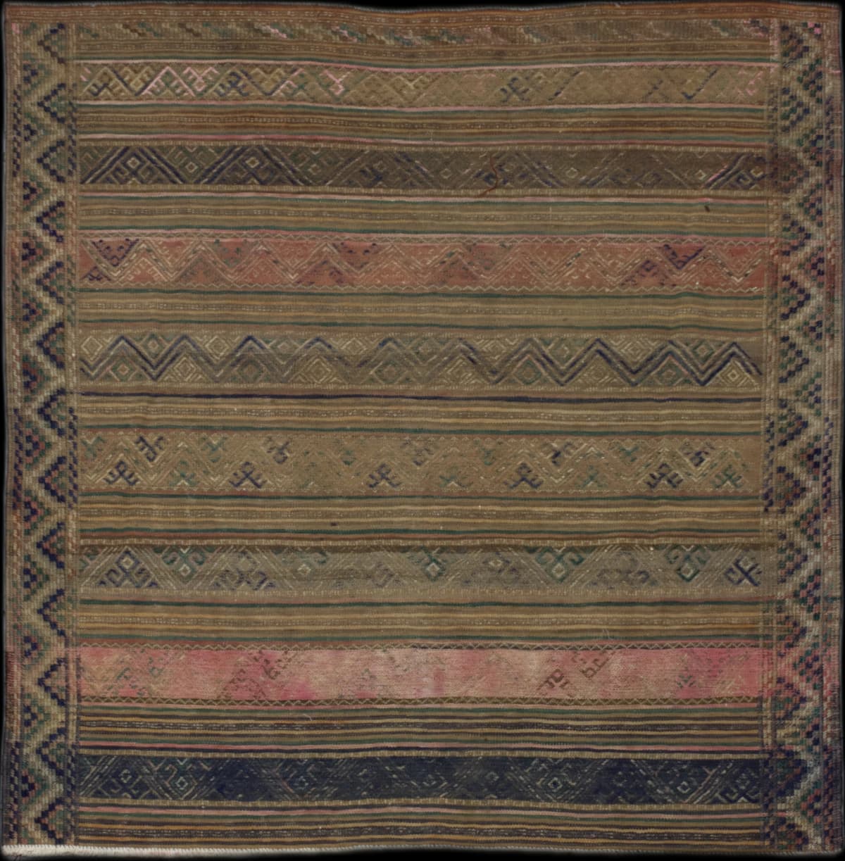 Persian rug in dimensions 170 centimeters length by 160 centimeters width with mainly brown colors