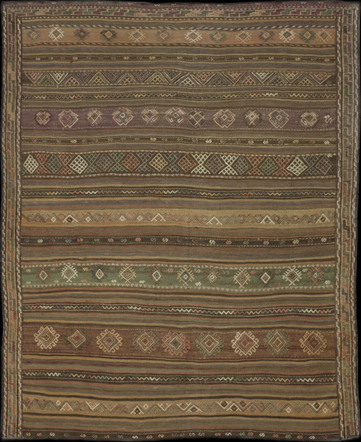 Persian rug in dimensions 204 centimeters length by 156 centimeters width with mainly brown colors