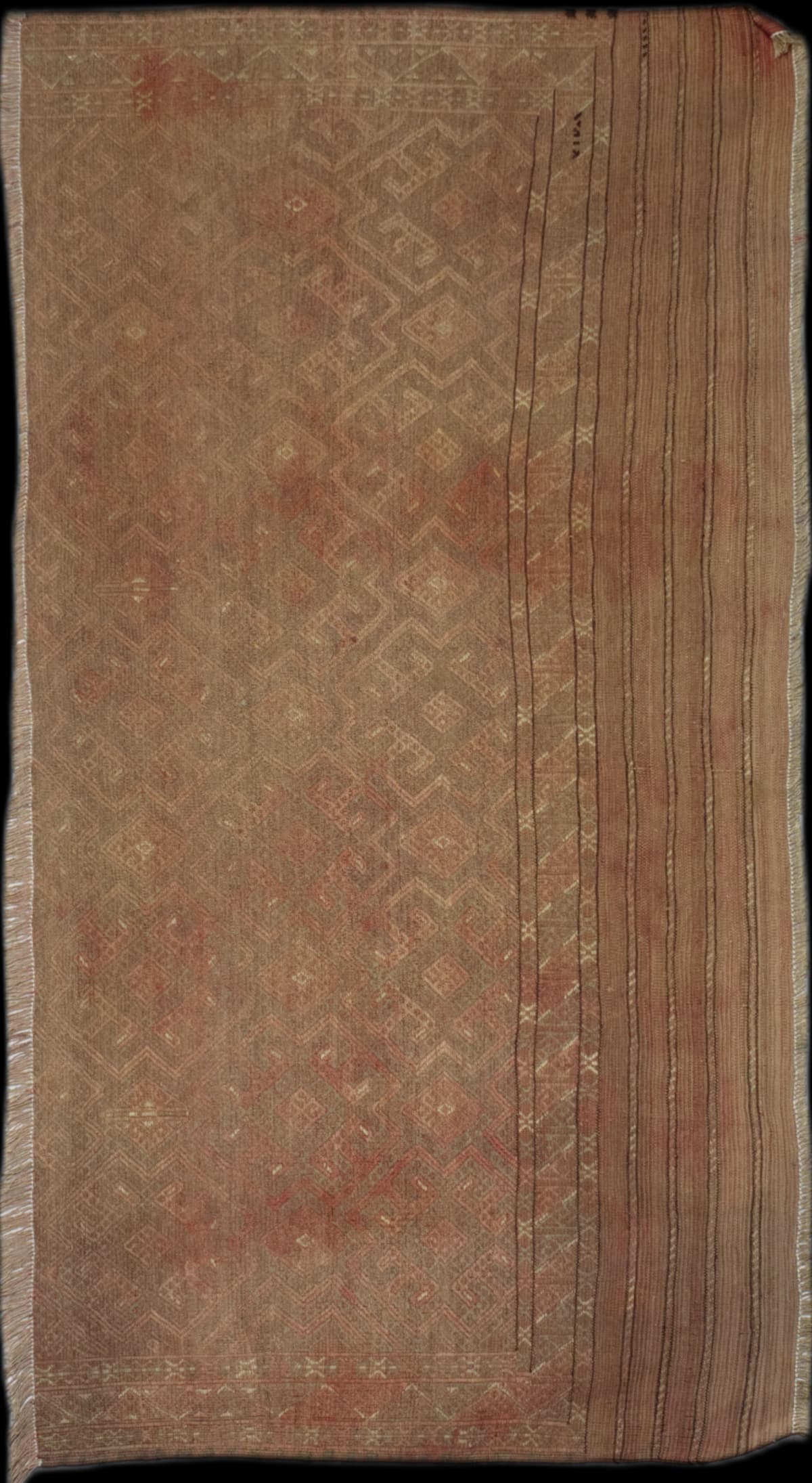 Persian rug in dimensions 216 centimeters length by 100 centimeters width with mainly brown colors