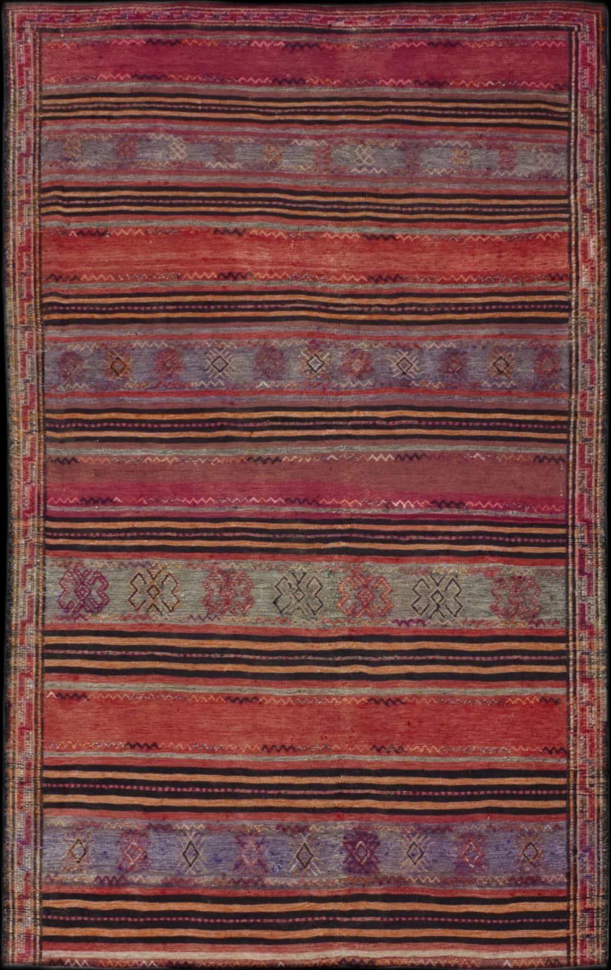 Persian rug of Sumak style in dimensions 200 centimeters length by 126 centimeters width with mainly green colors