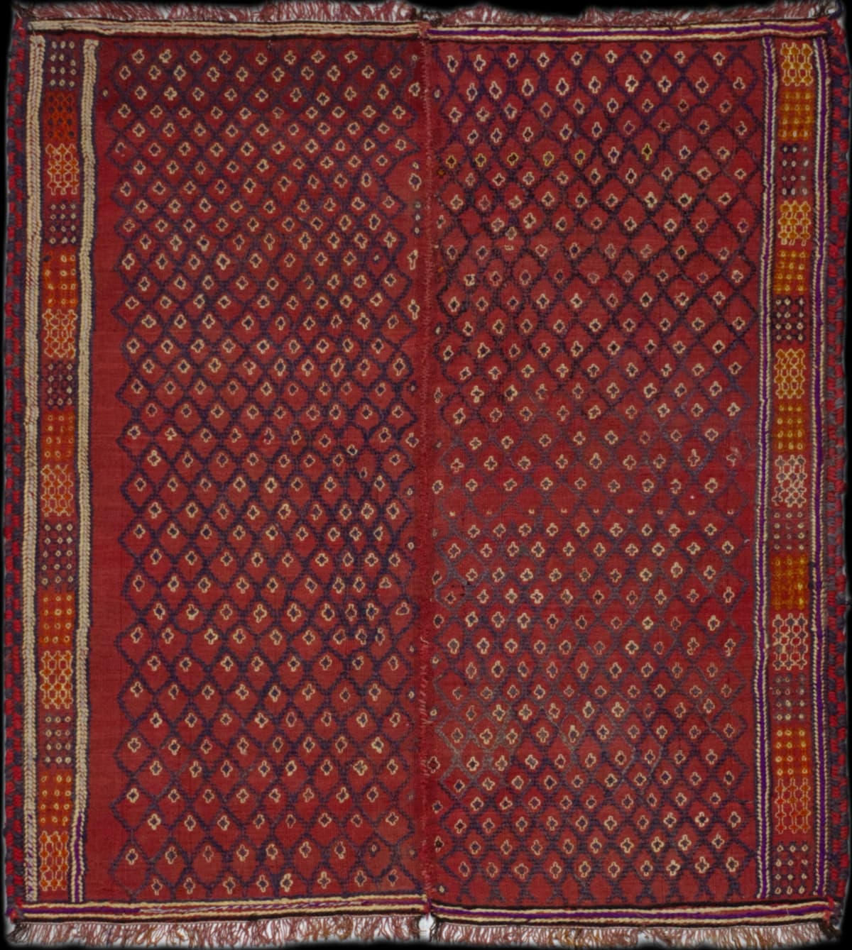Persian rug in dimensions 153 centimeters length by 136 centimeters width with mainly colorful colors