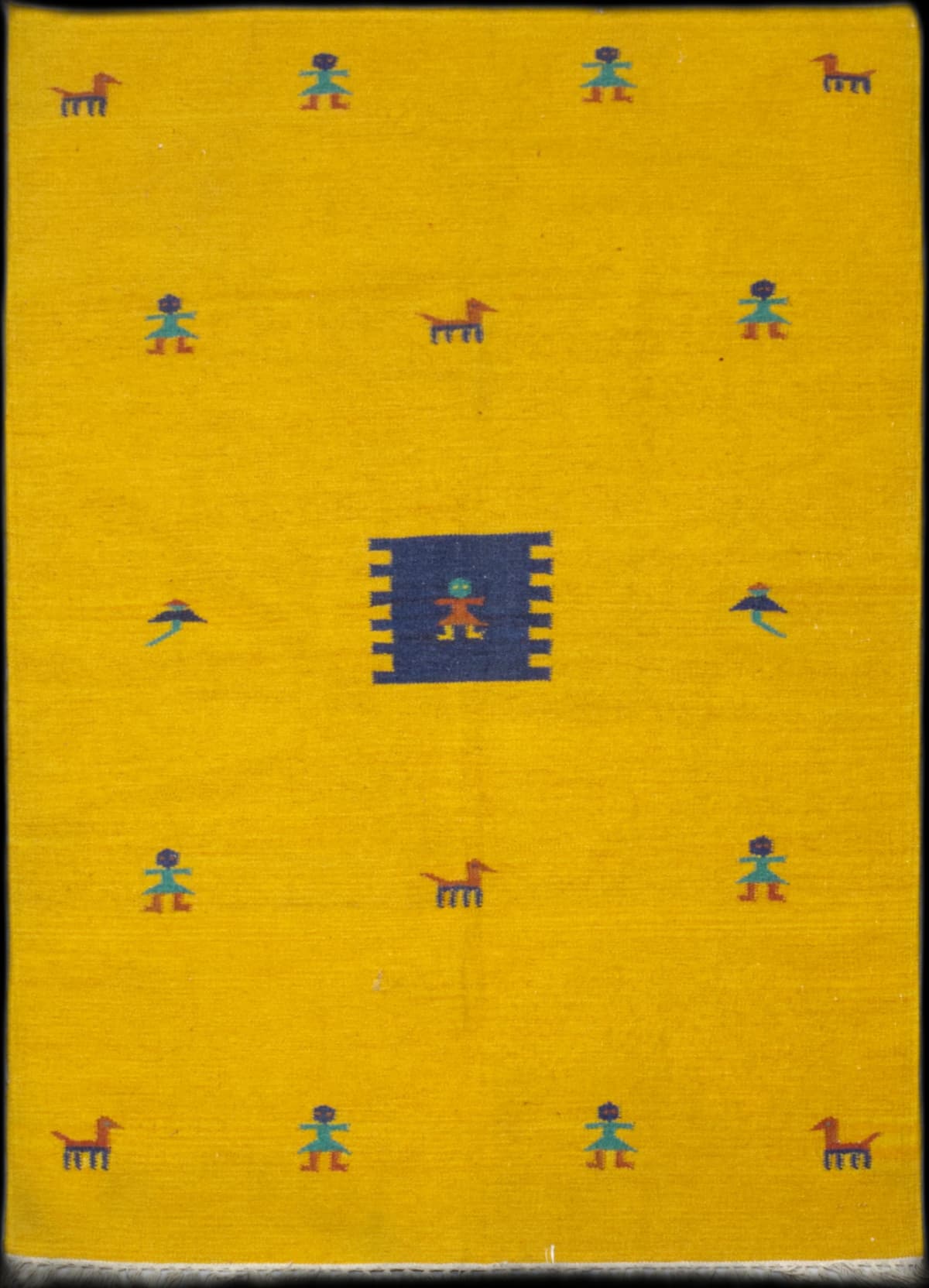 Persian rug in dimensions 178 centimeters length by 148 centimeters width with mainly yellow colors