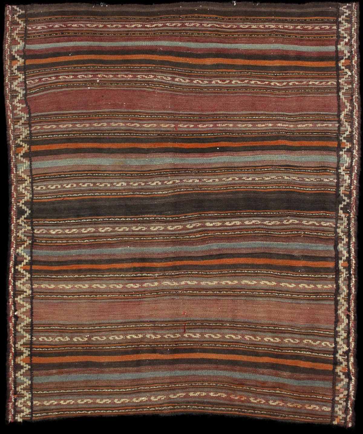 Persian rug of Sumak style in dimensions 163 centimeters length by 138 centimeters width