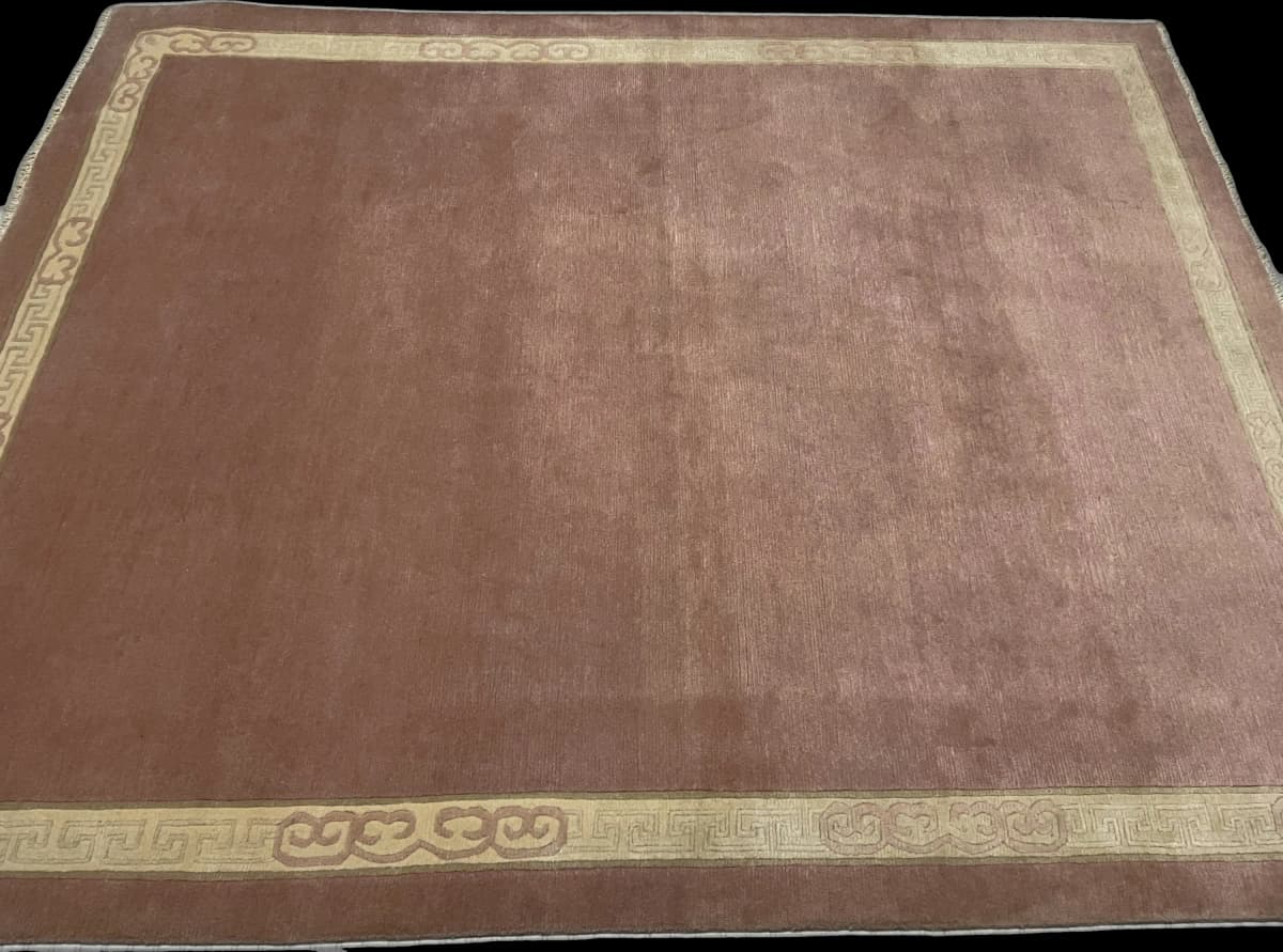 Nepal-Teppich Tibet, modern, 202x255 cm, überwiegend in Rosa — Perspektive