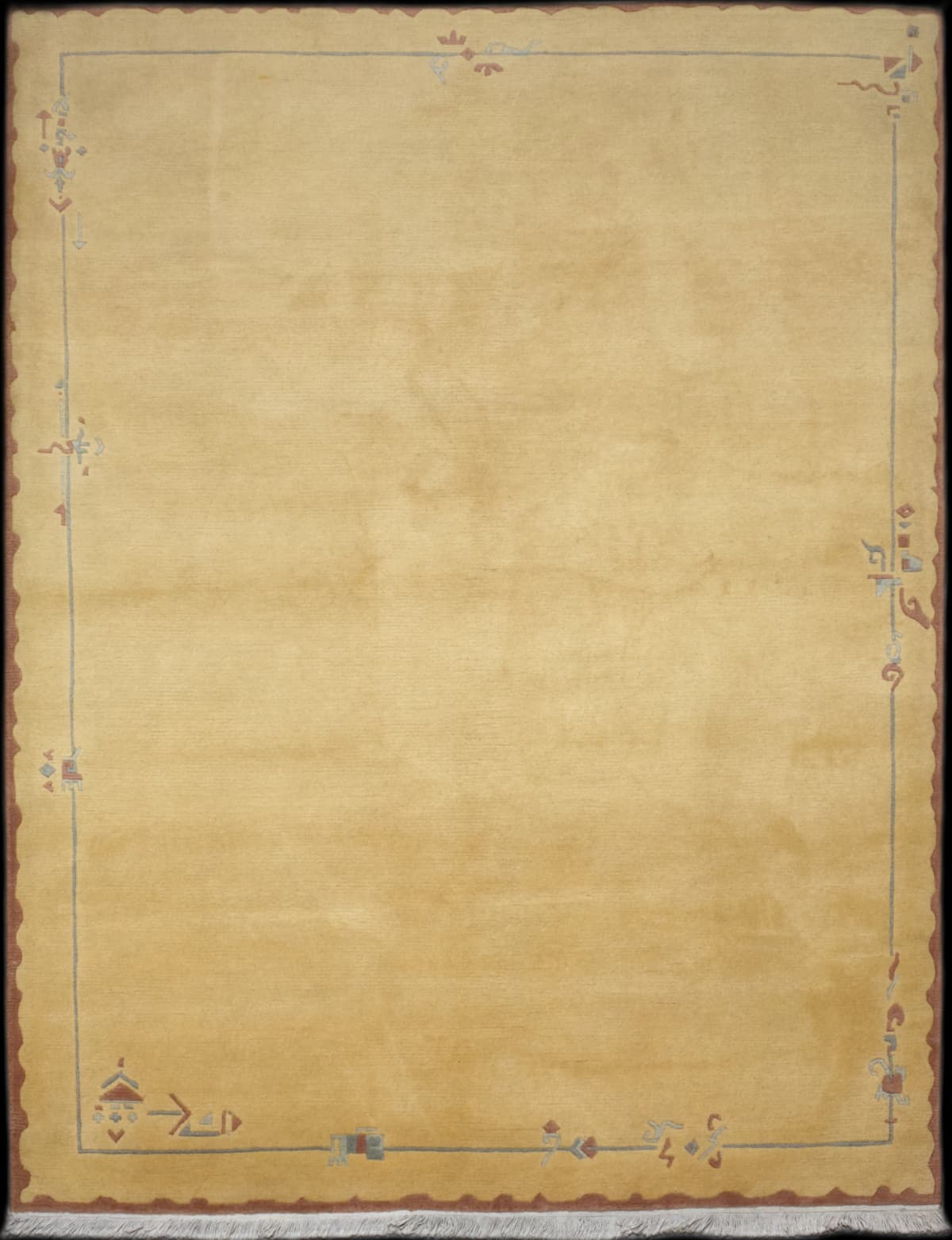 Nepali rug in dimensions 245 centimeters length by 170 centimeters width with mainly orange colors