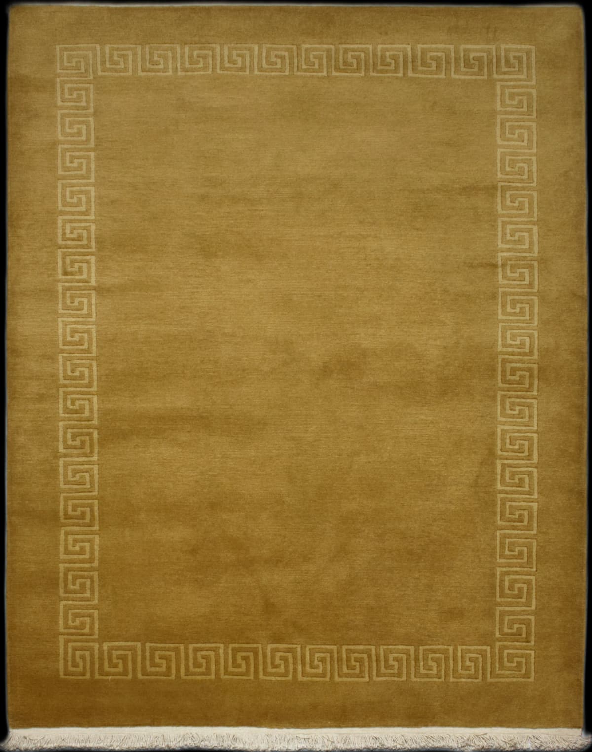 Nepali rug in dimensions 243 centimeters length by 175 centimeters width with mainly yellow colors
