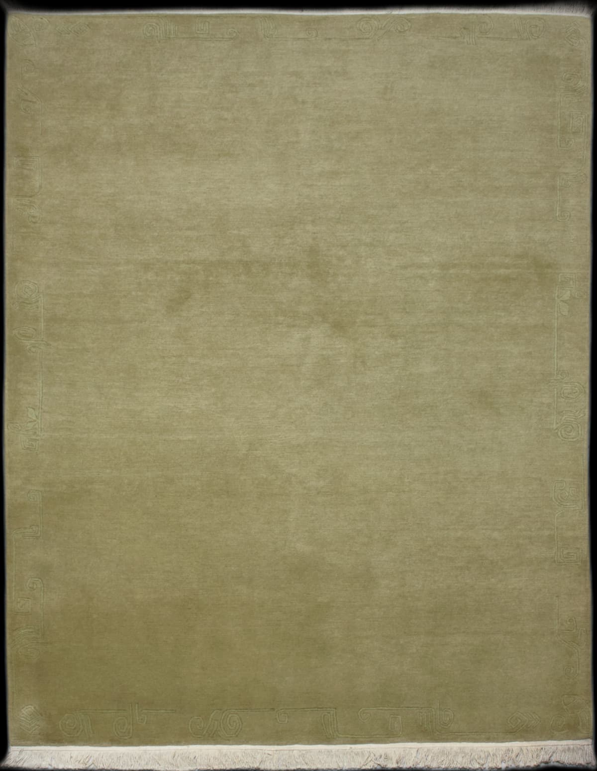 Nepali rug in dimensions 240 centimeters length by 172 centimeters width with mainly green colors