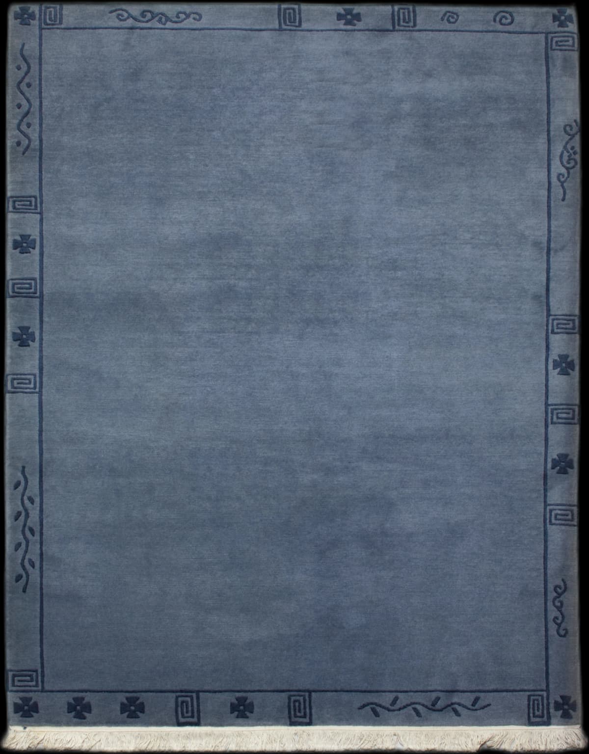 Nepali rug in dimensions 240 centimeters length by 172 centimeters width with mainly green colors