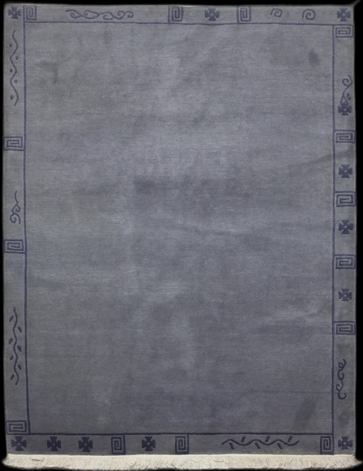 Nepali rug in dimensions 238 centimeters length by 173 centimeters width with mainly blue colors