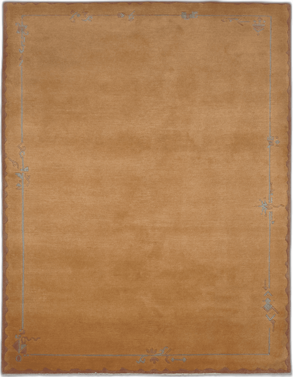 Nepali rug in dimensions 246 centimeters length by 176 centimeters width with mainly orange colors