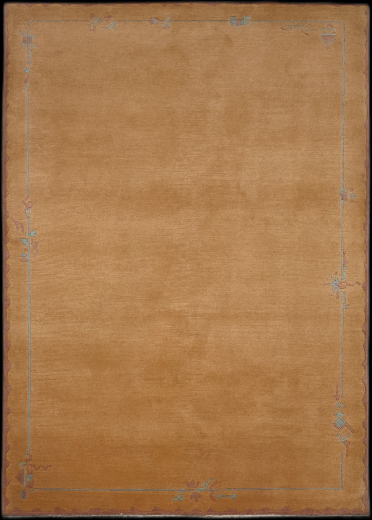 Nepalese rug of Tibetan style in dimensions 246 centimeters length by 176 centimeters width with mainly orange colors