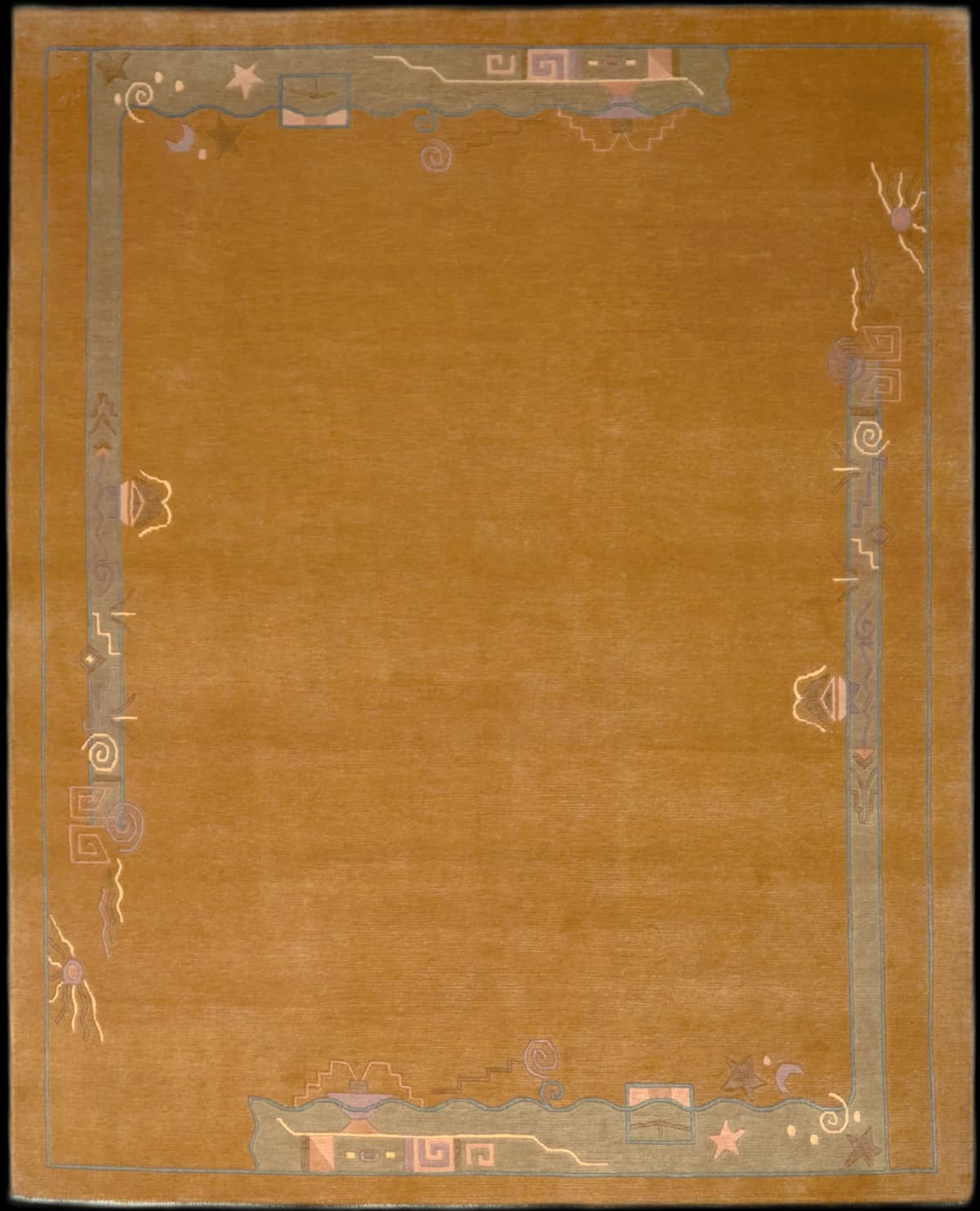 Nepal-Teppich Tibet, modern, 200x247 cm, überwiegend in Gelb — Gesamtansicht