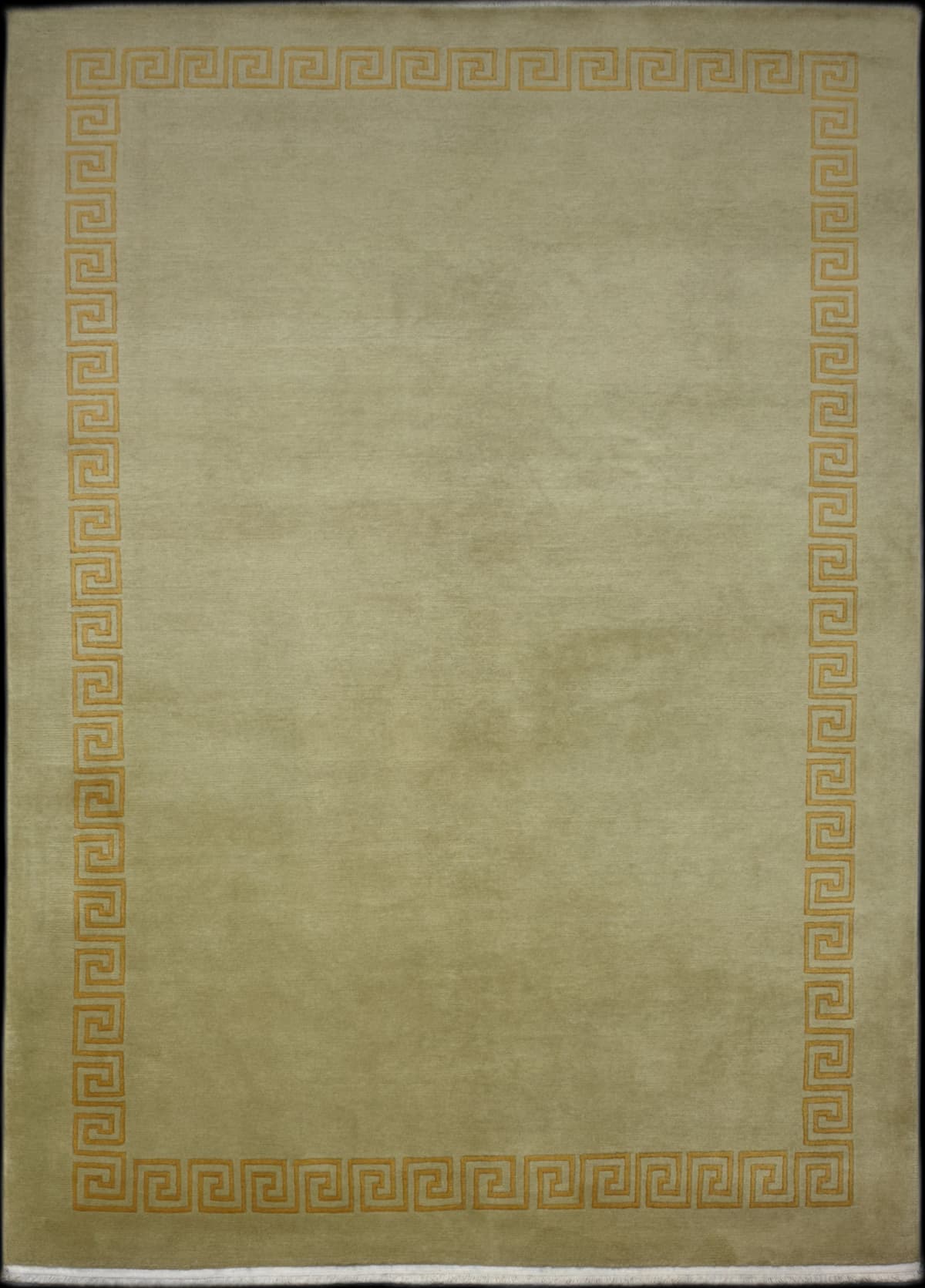 Nepali rug of Tibetan style in dimensions 304 centimeters length by 200 centimeters width with mainly green colors