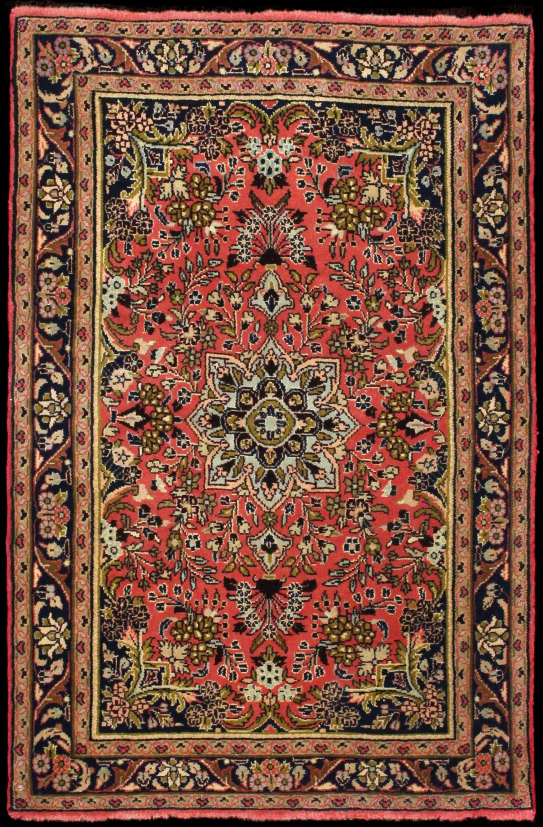 Handmade Persian rug in dimensions 150 centimeters length by 100 centimeters width with mainly Pink colors