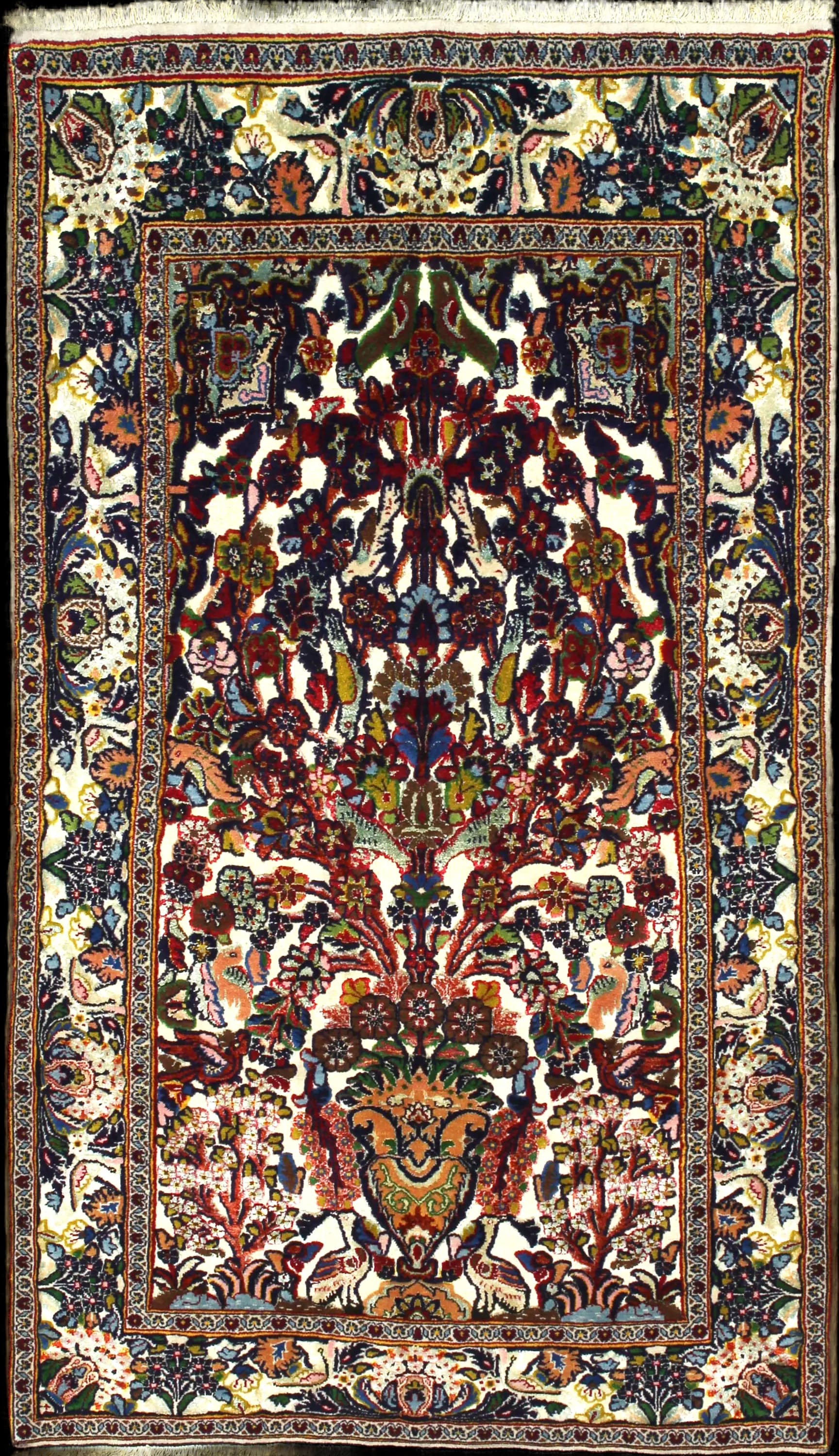 Handmade Persiano rug in dimensions 180 centimeters length by 103 centimeters width with mainly Rosso e Arancione colors