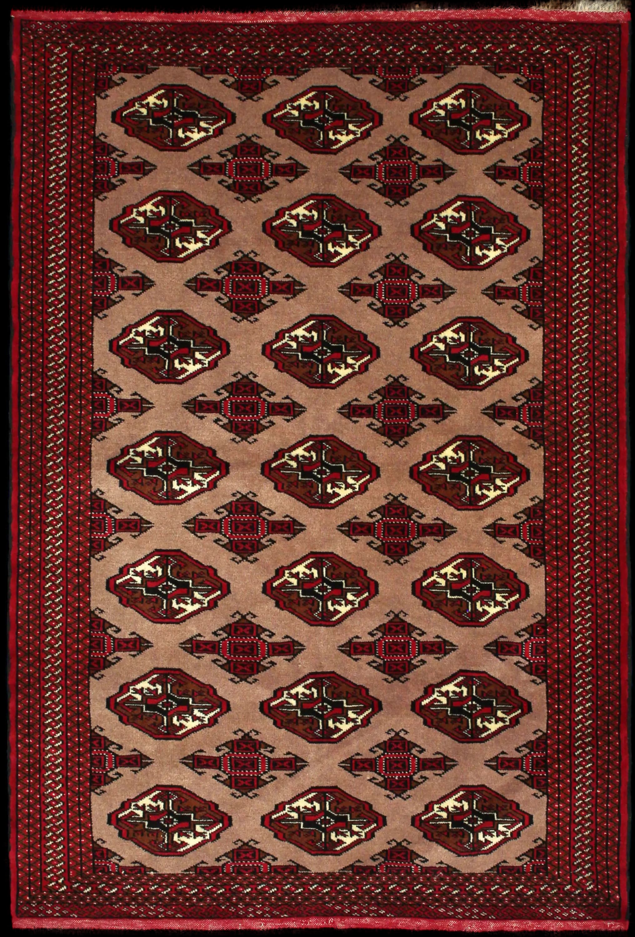 Handmade Persa rug in dimensions 190 centimeters length by 130 centimeters width with mainly Rojo y Marrón colors