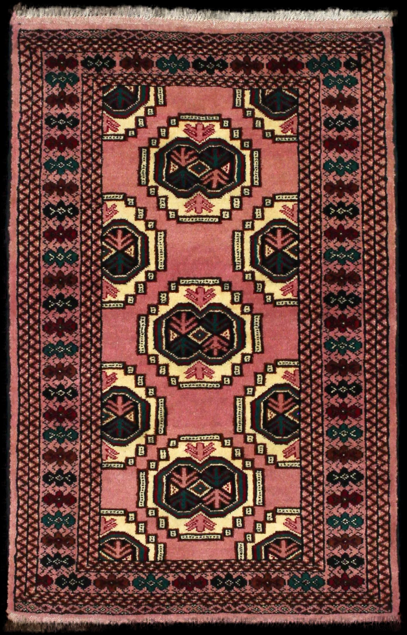 Handmade Persiano rug in dimensions 125 centimeters length by 85 centimeters width with mainly Rosa colors