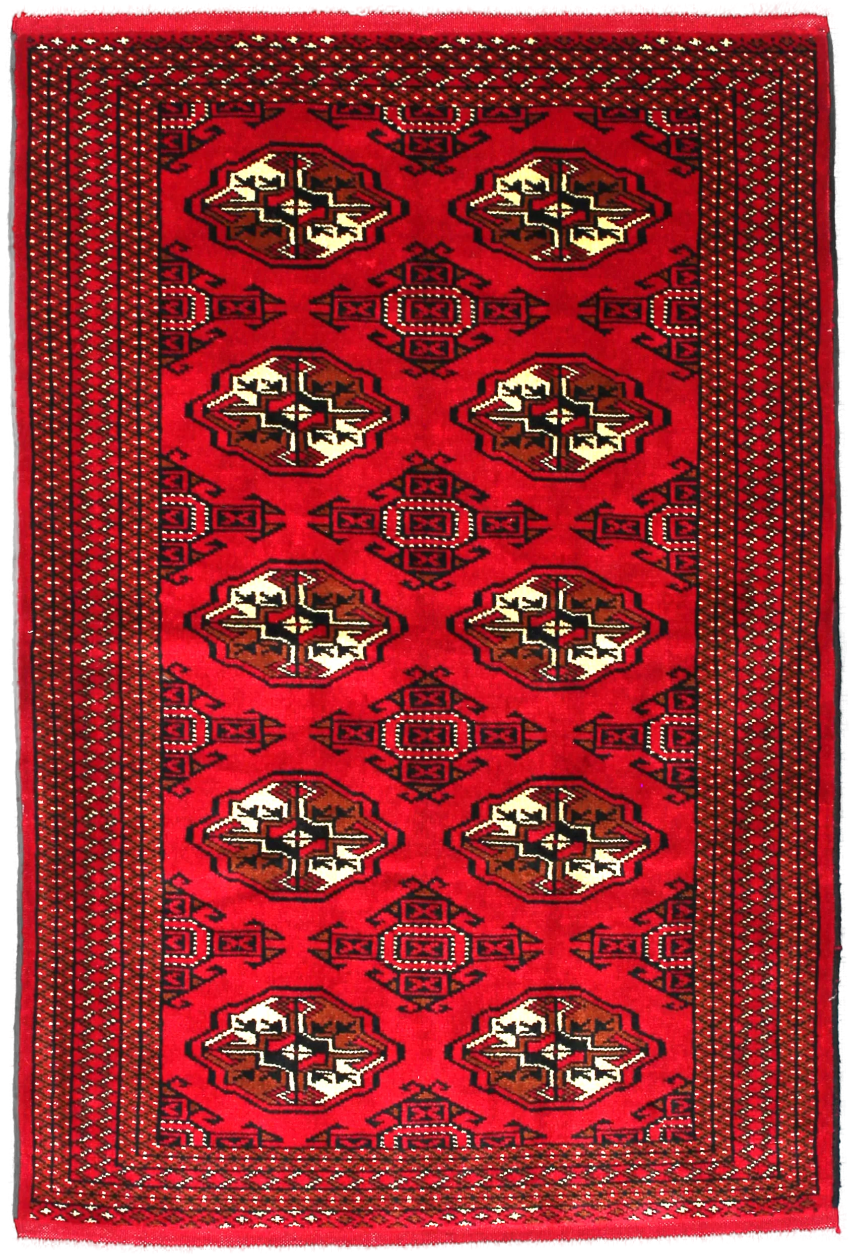 Handmade Persiano rug in dimensions 147 centimeters length by 98 centimeters width with mainly Rosso colors