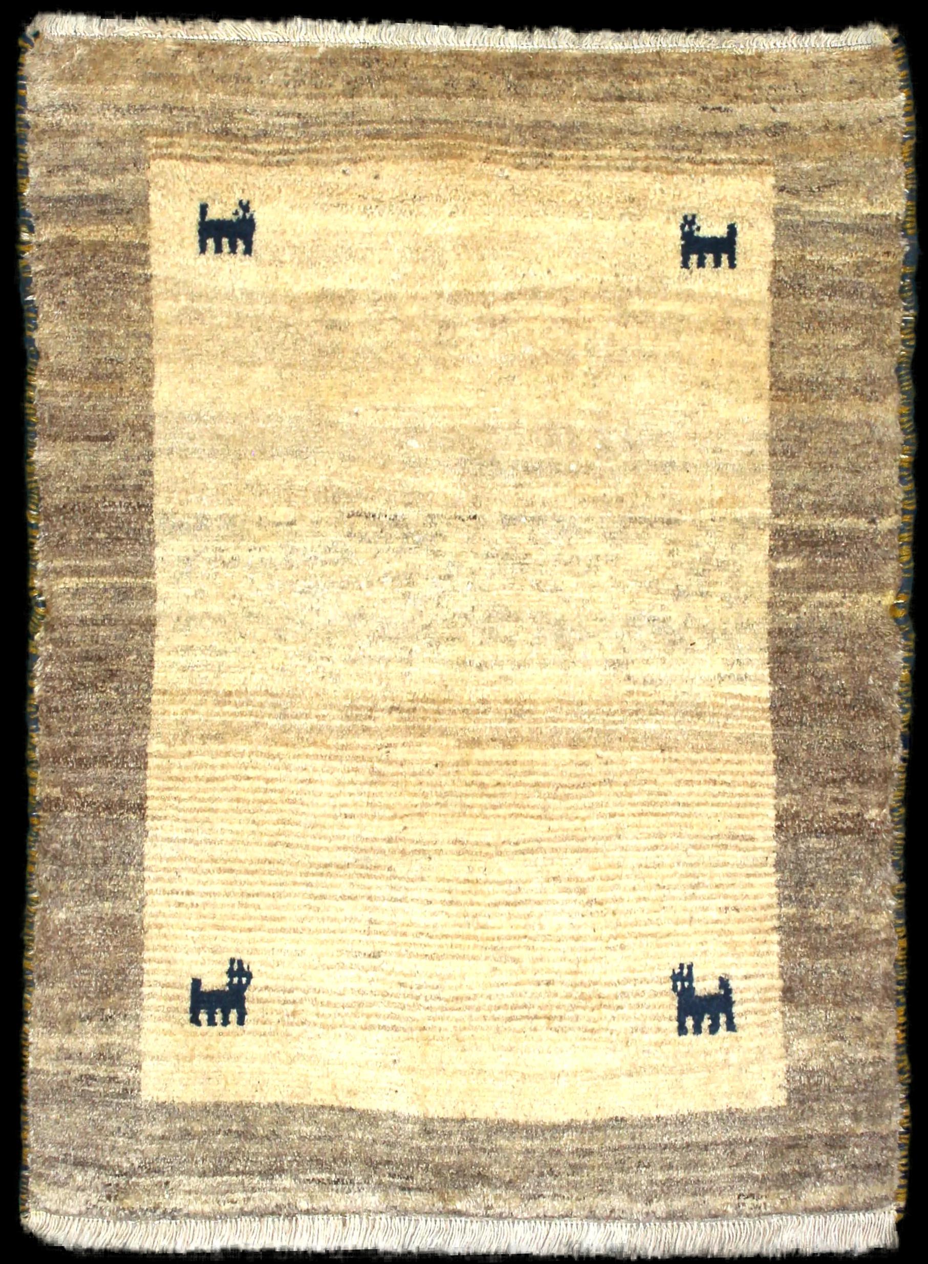 Handmade Perse rug in dimensions 140 centimeters length by 102 centimeters width with mainly Beige colors