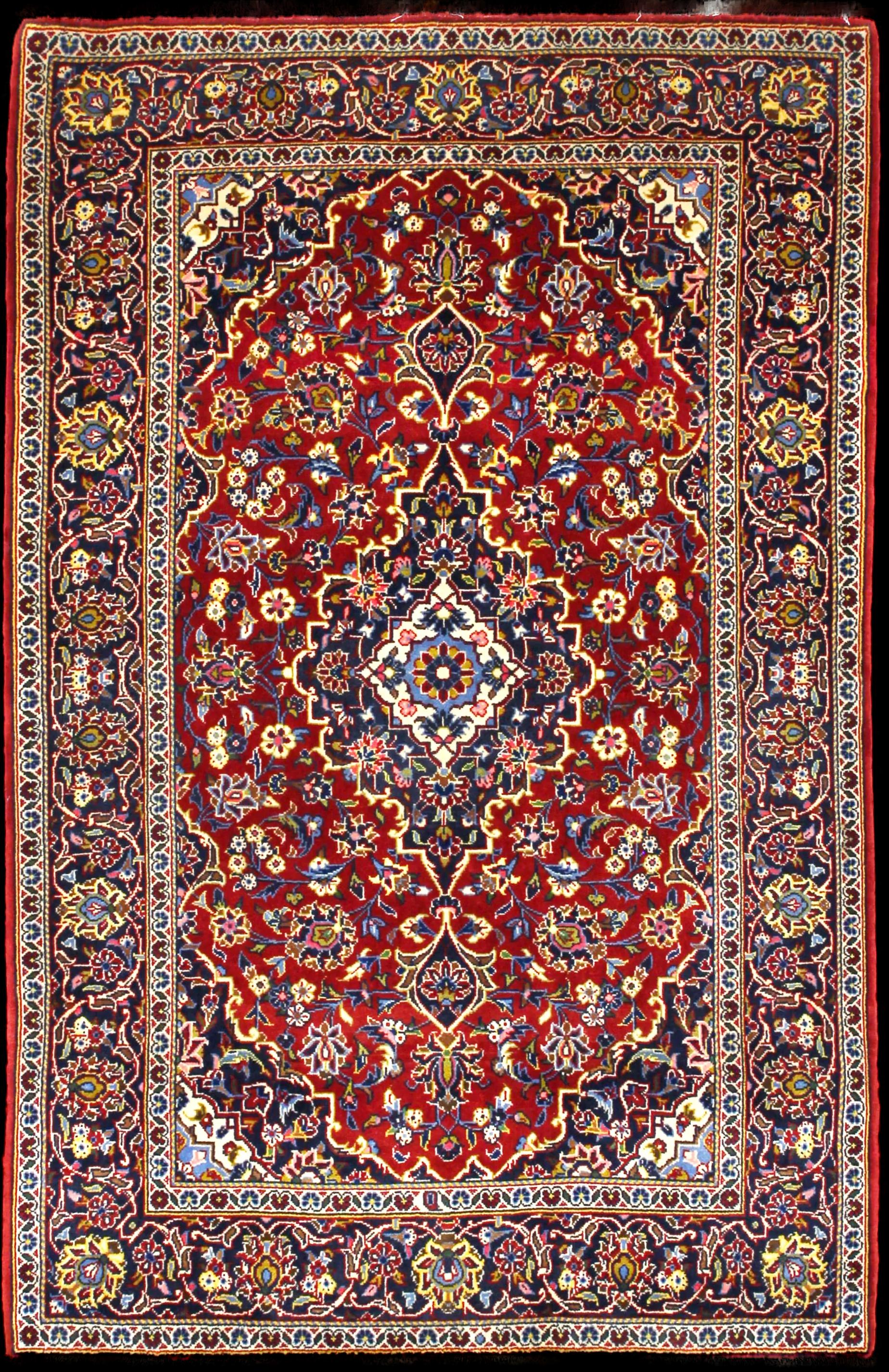 Handmade Persa rug in dimensions 164 centimeters length by 105 centimeters width with mainly Rojo y Azul colors