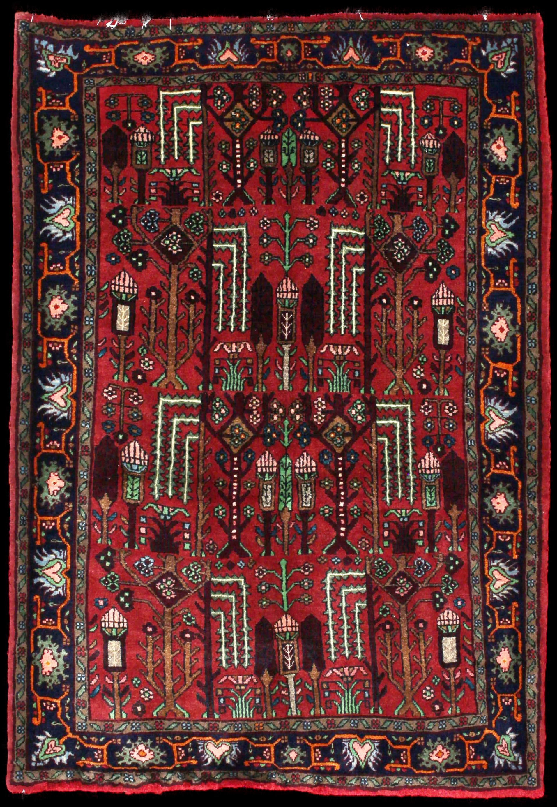 Handmade Persa rug in dimensions 162 centimeters length by 112 centimeters width with mainly Rojo colors