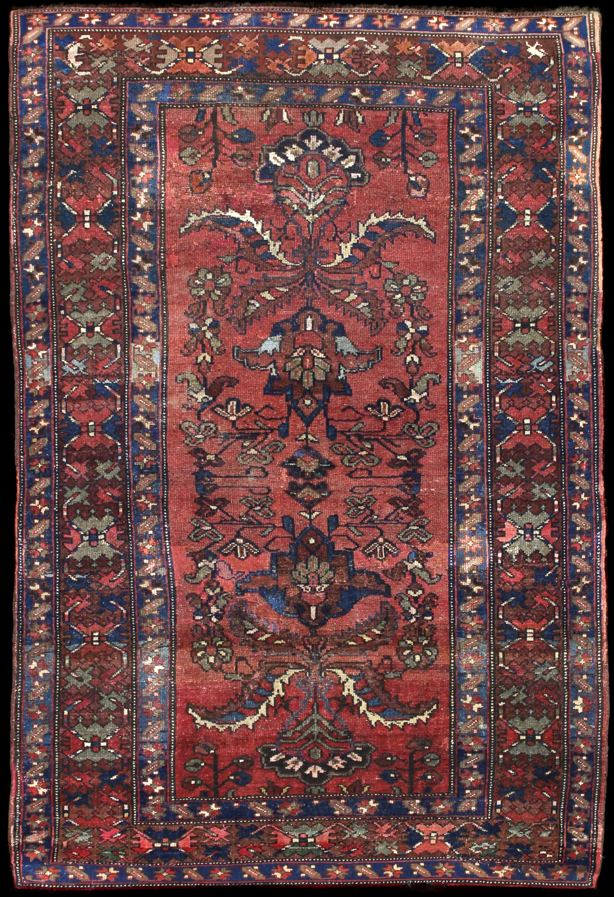 Handmade Persian rug in dimensions 200 centimeters length by 137 centimeters width with mainly Red colors