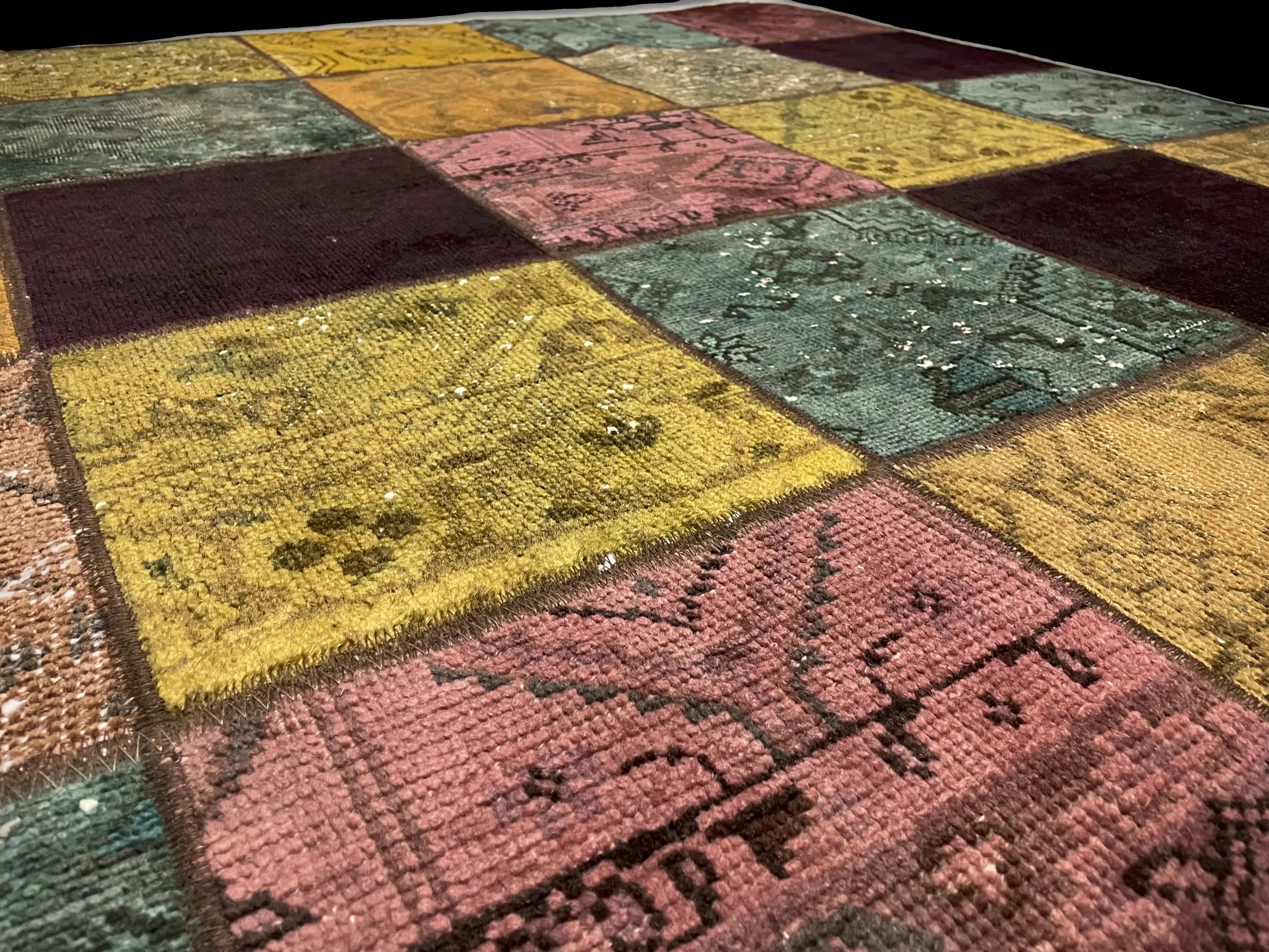 Close-up on the rug's texture