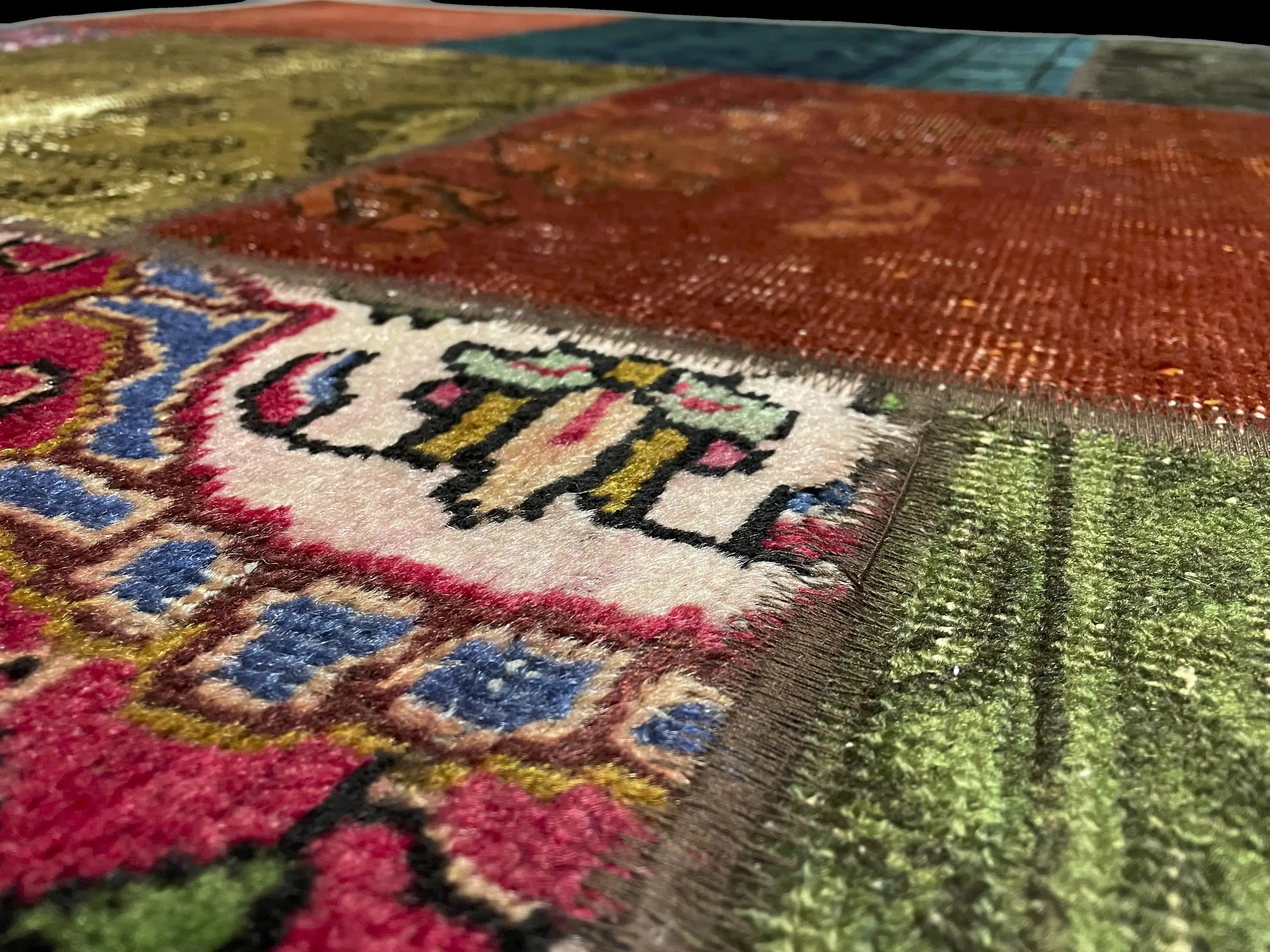 Close-up on the rug's texture