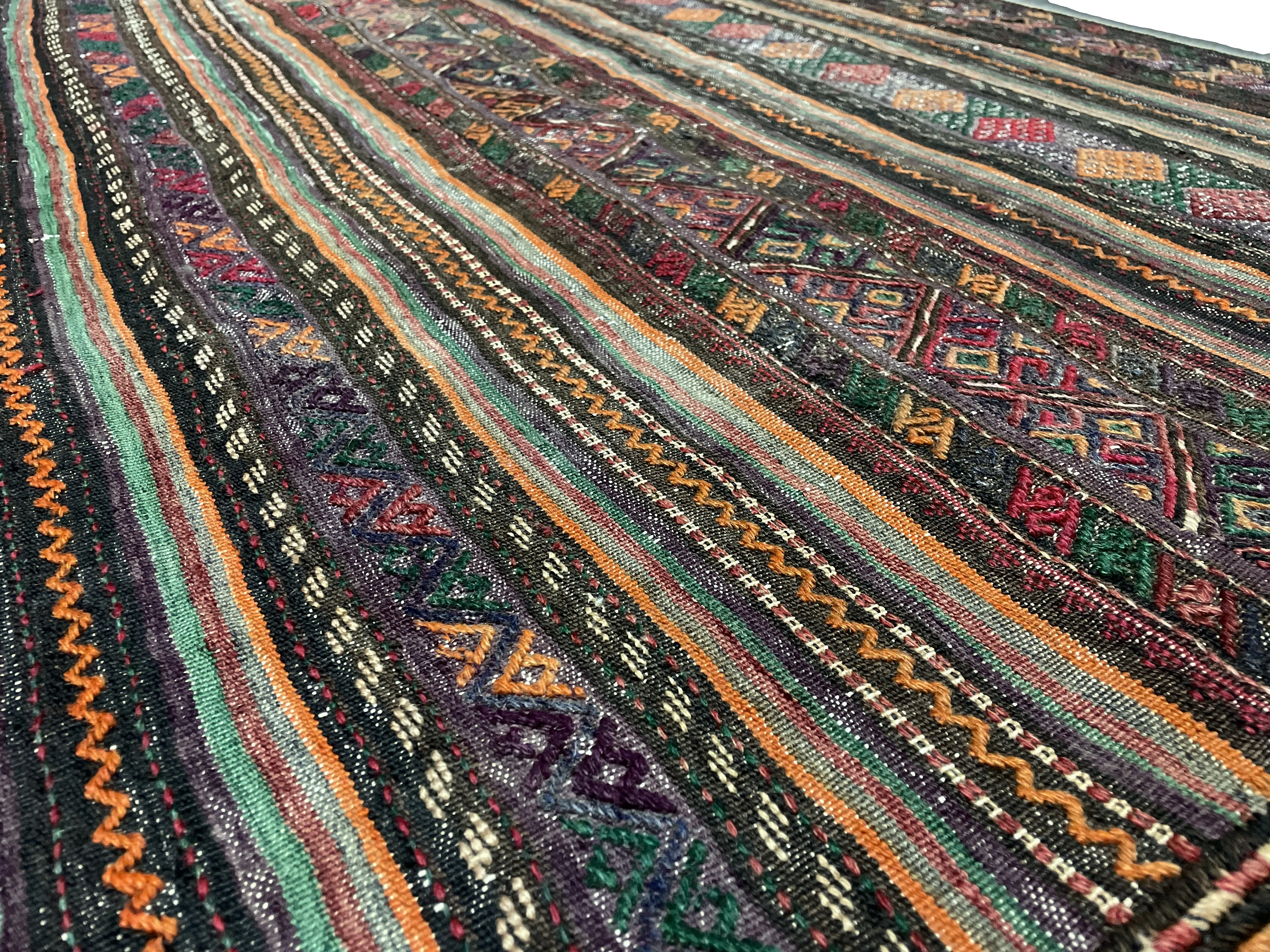 Close-up on the rug's texture